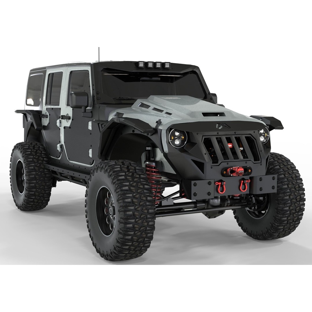 Jeep Wrangler Rubicon Fab Fours 2018 3D Model – PBR Game-Ready Asset, FBX, OBJ - View 8