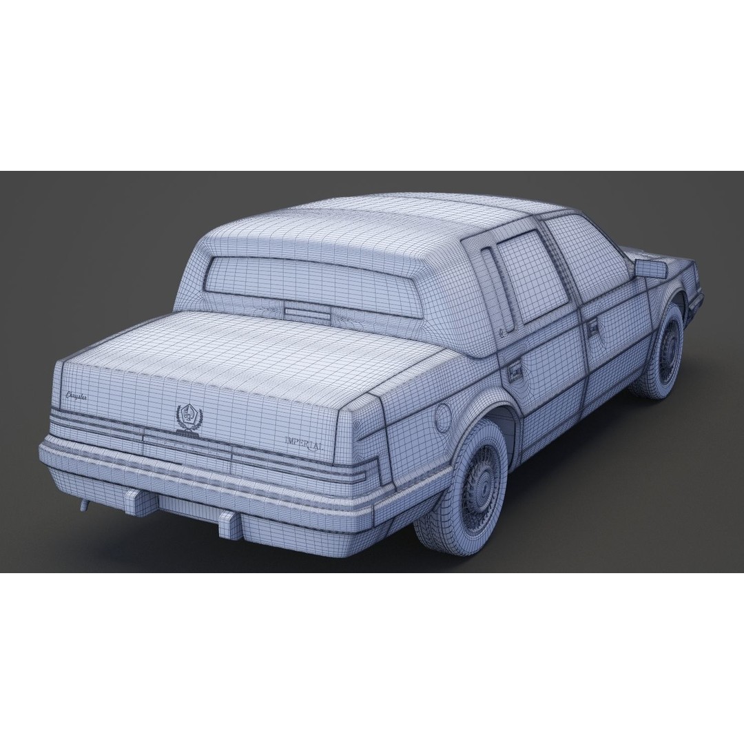 Chrysler Imperial 1989 3D Model – Classic Car, PBR Textures, FBX/OBJ