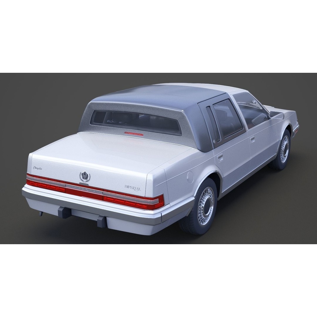 Chrysler Imperial 1989 3D Model – Classic Car, PBR Textures, FBX/OBJ - View 13