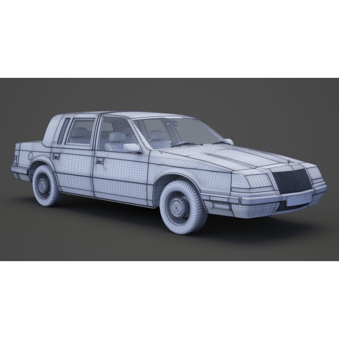 Chrysler Imperial 1989 3D Model – Classic Car, PBR Textures, FBX/OBJ - View 21