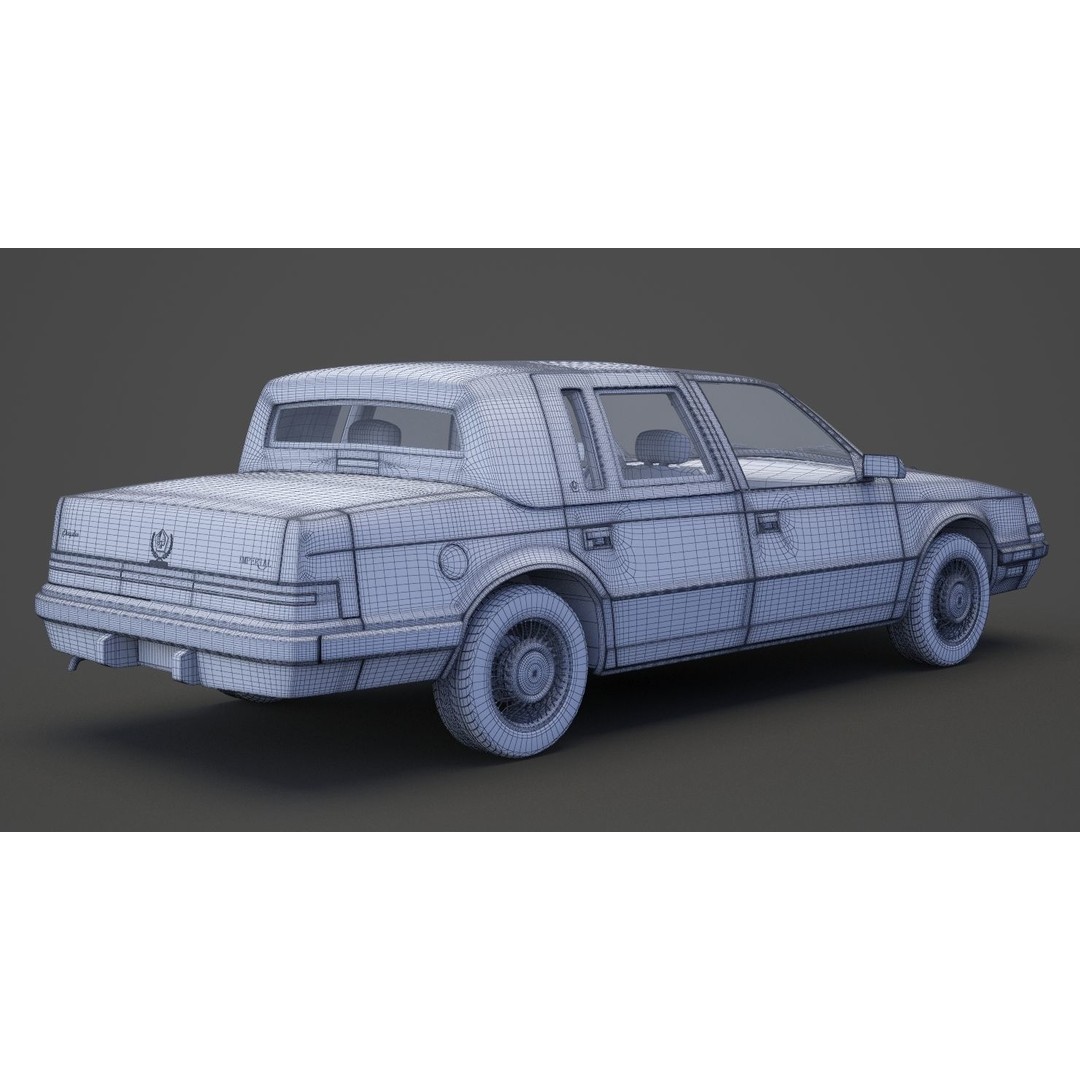 Chrysler Imperial 1989 3D Model – Classic Car, PBR Textures, FBX/OBJ - View 22
