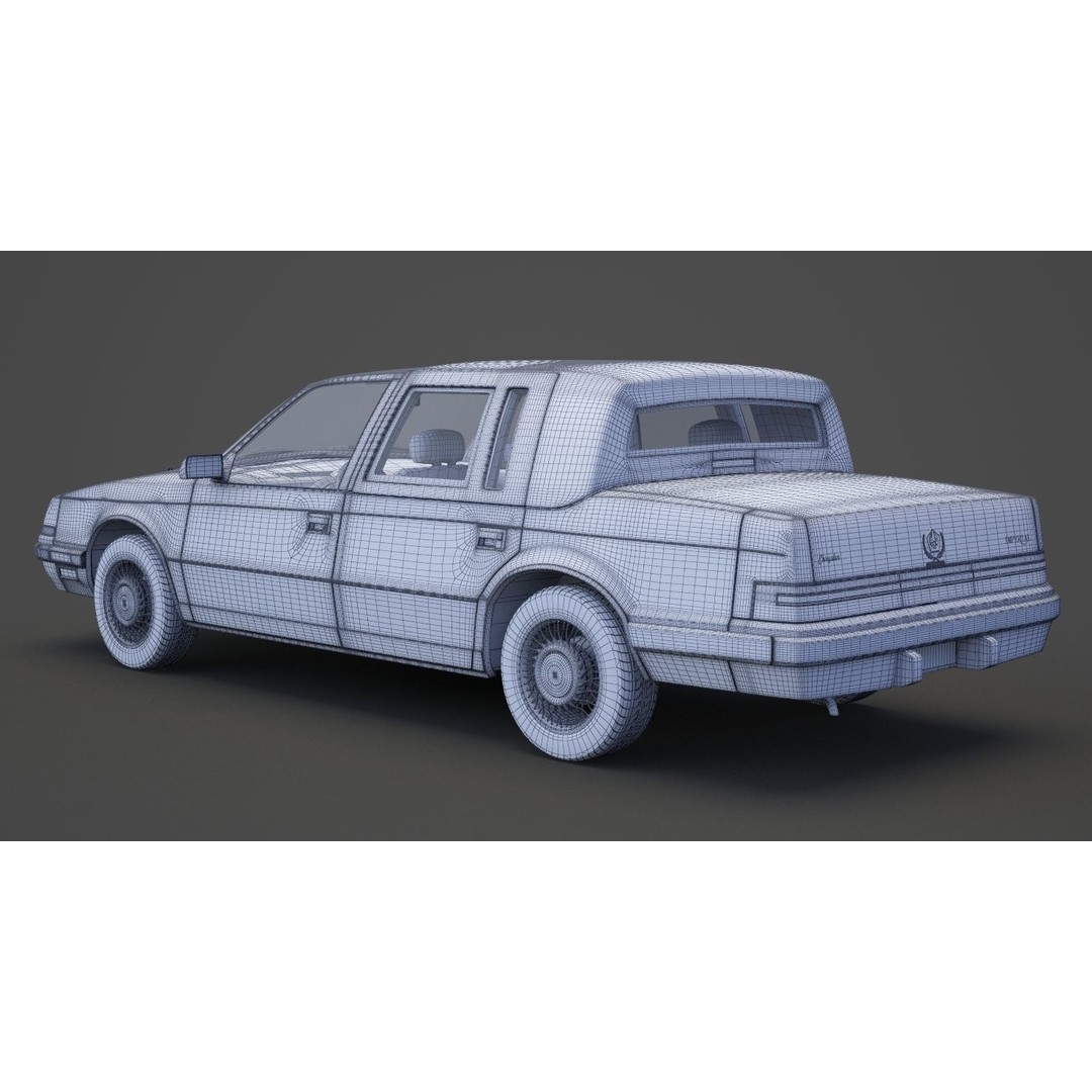 Chrysler Imperial 1989 3D Model – Classic Car, PBR Textures, FBX/OBJ - View 23