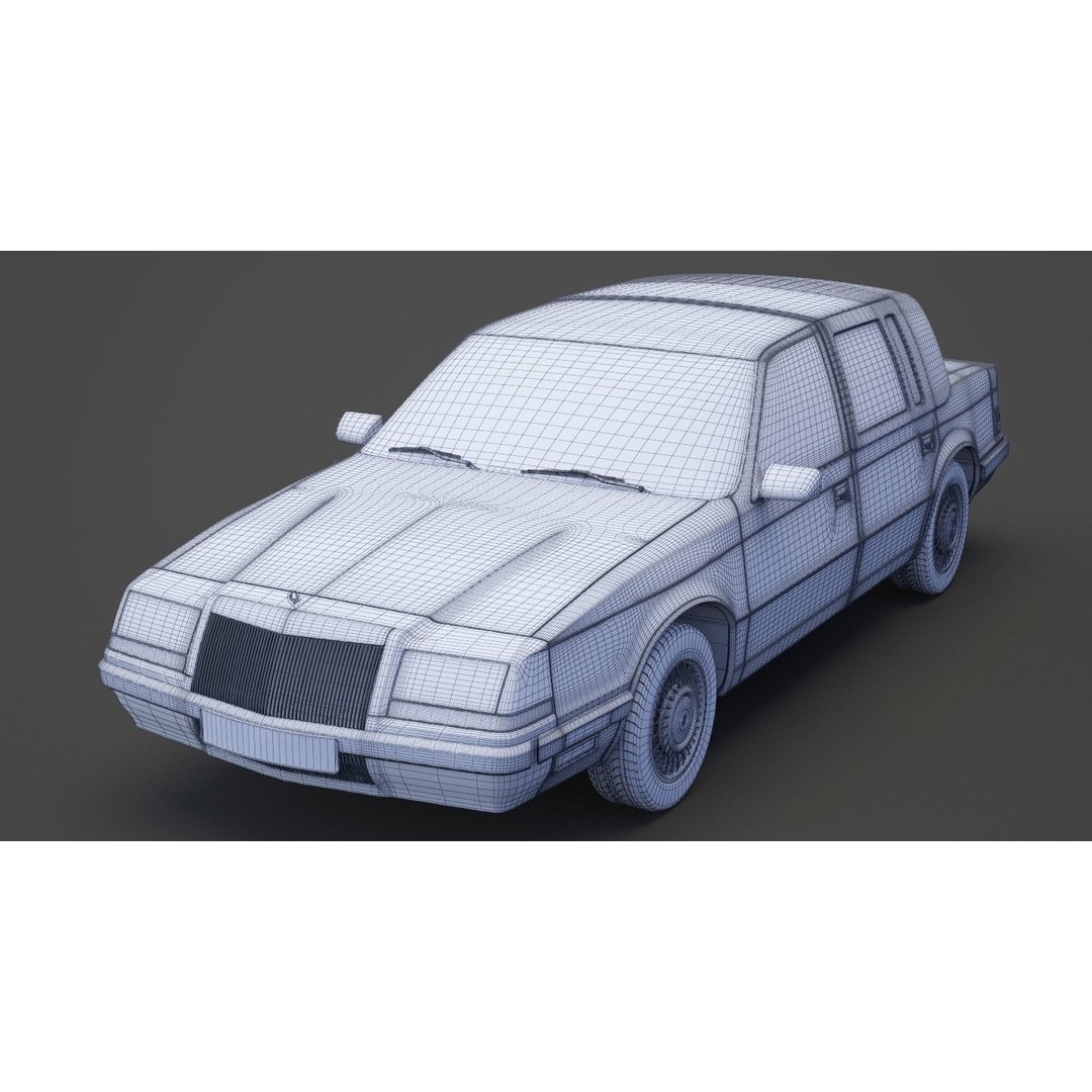 Chrysler Imperial 1989 3D Model – Classic Car, PBR Textures, FBX/OBJ - View 28