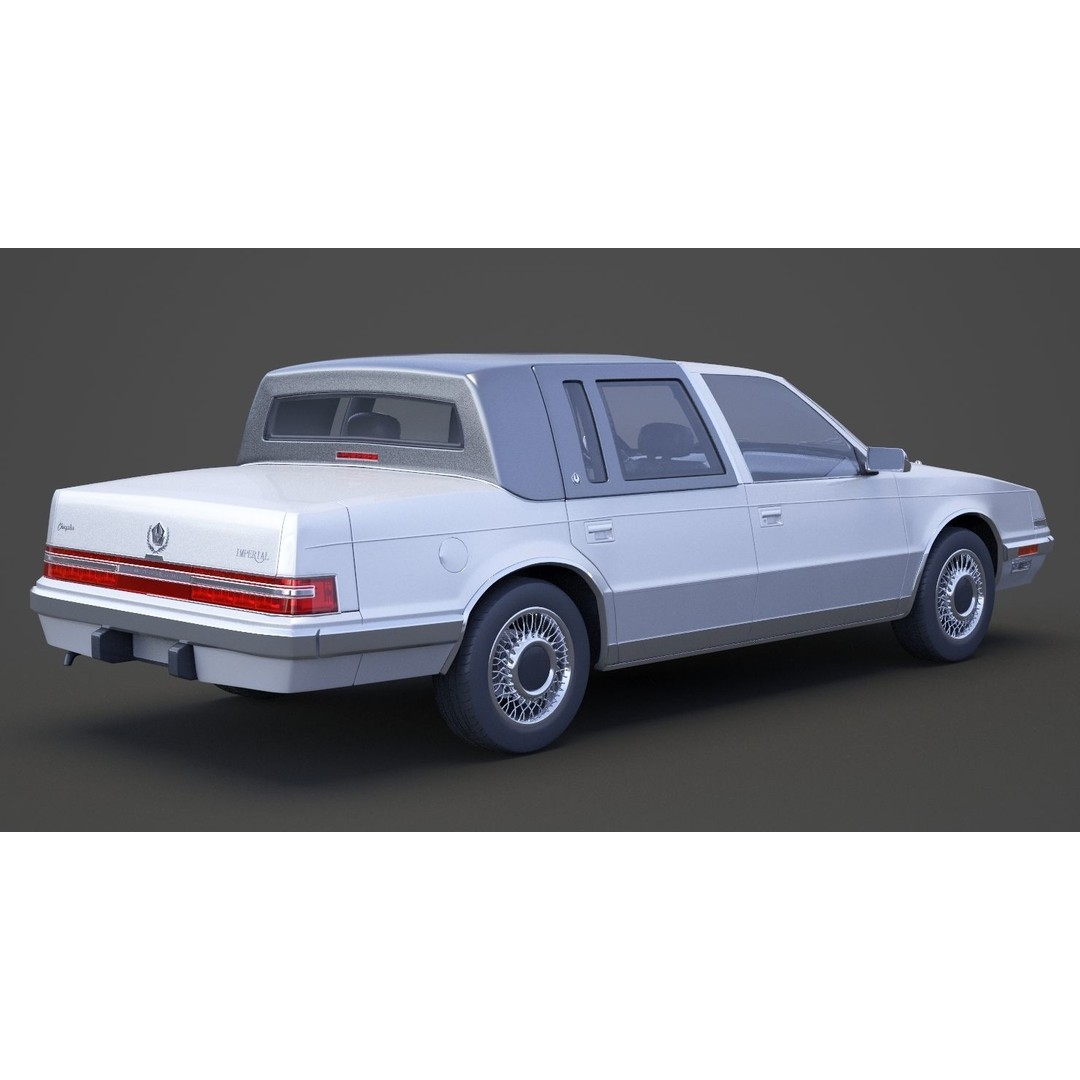 Chrysler Imperial 1989 3D Model – Classic Car, PBR Textures, FBX/OBJ - View 7