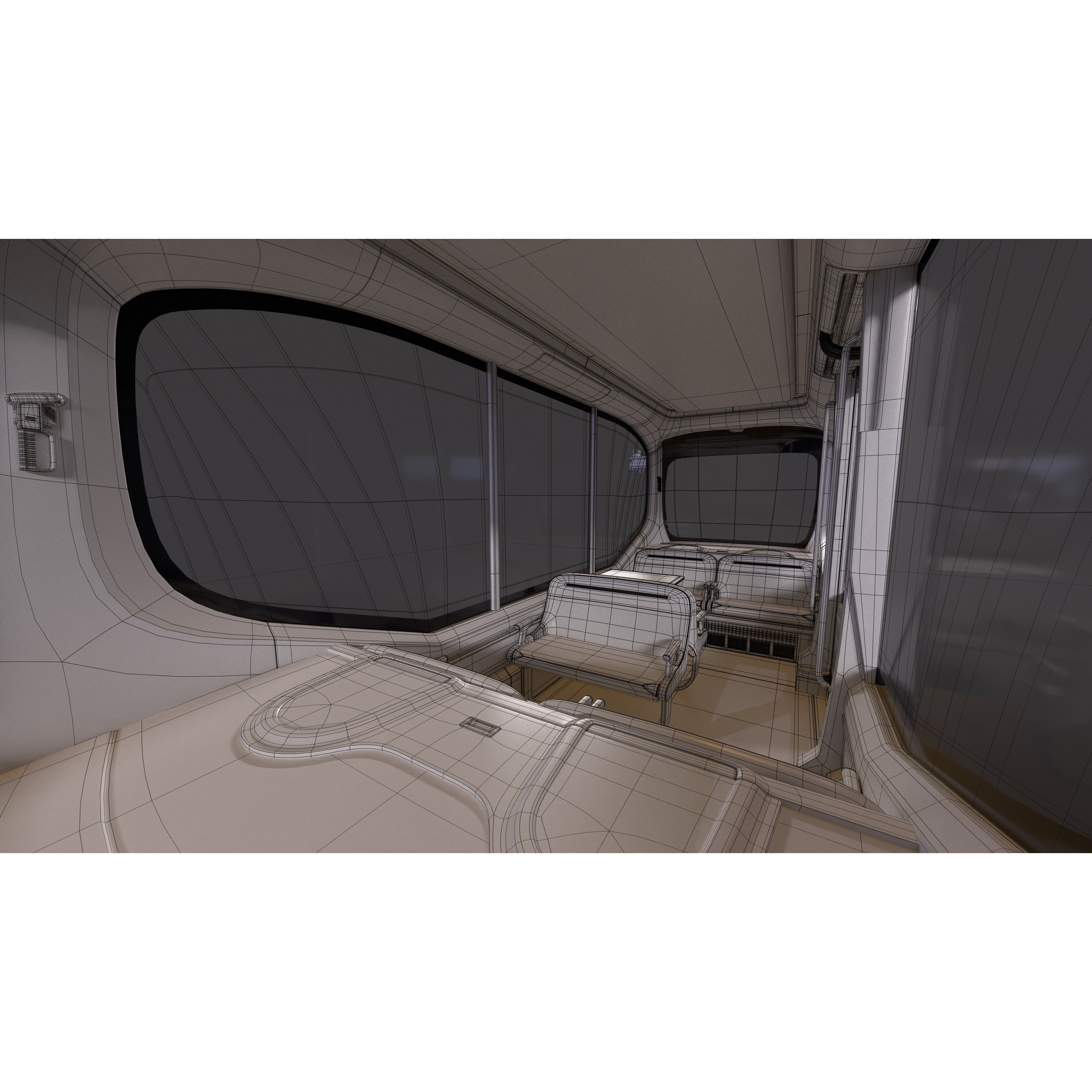 Electric Self-Driving Bus - Game-Ready 3D Model