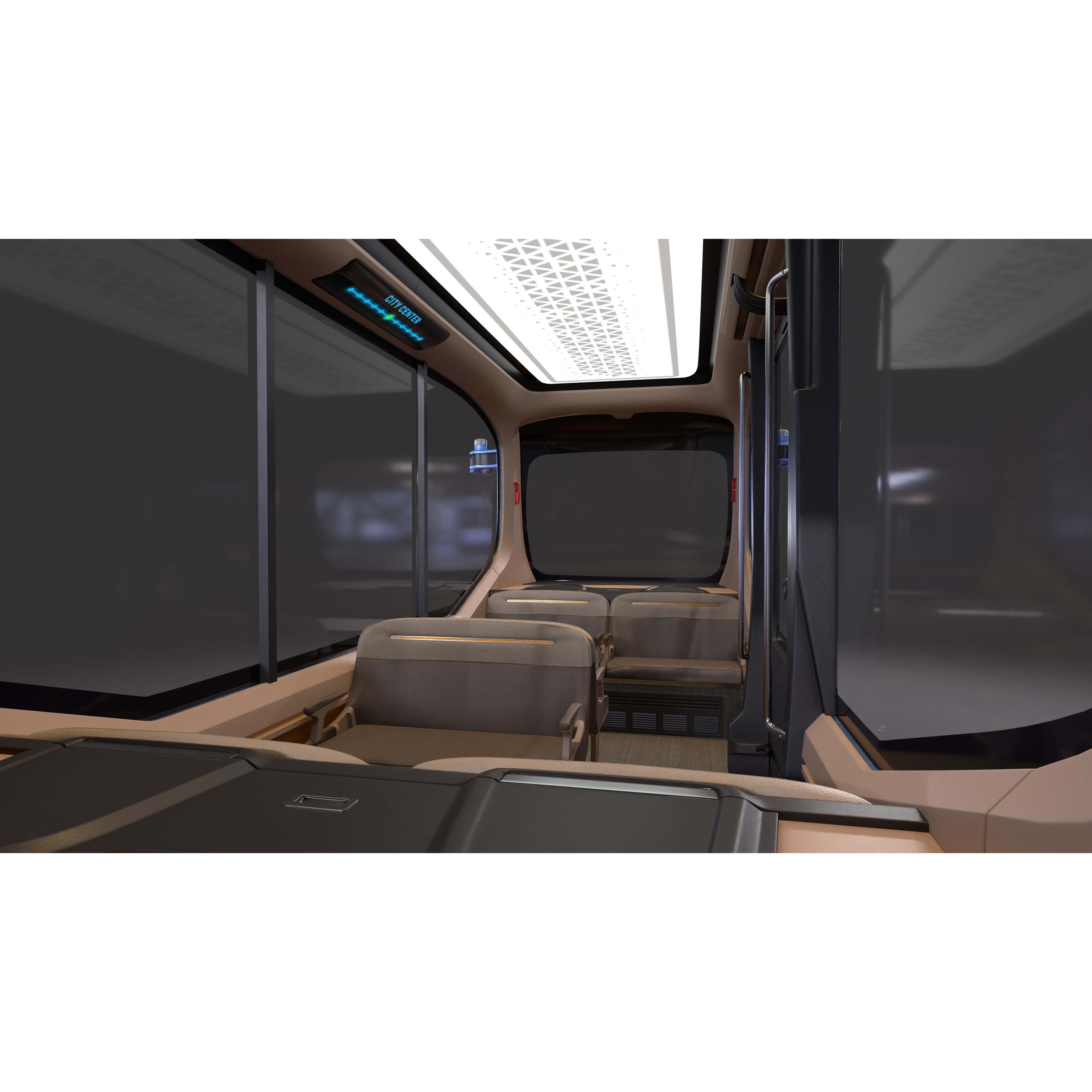 Electric Self-Driving Bus - Game-Ready 3D Model - View 12