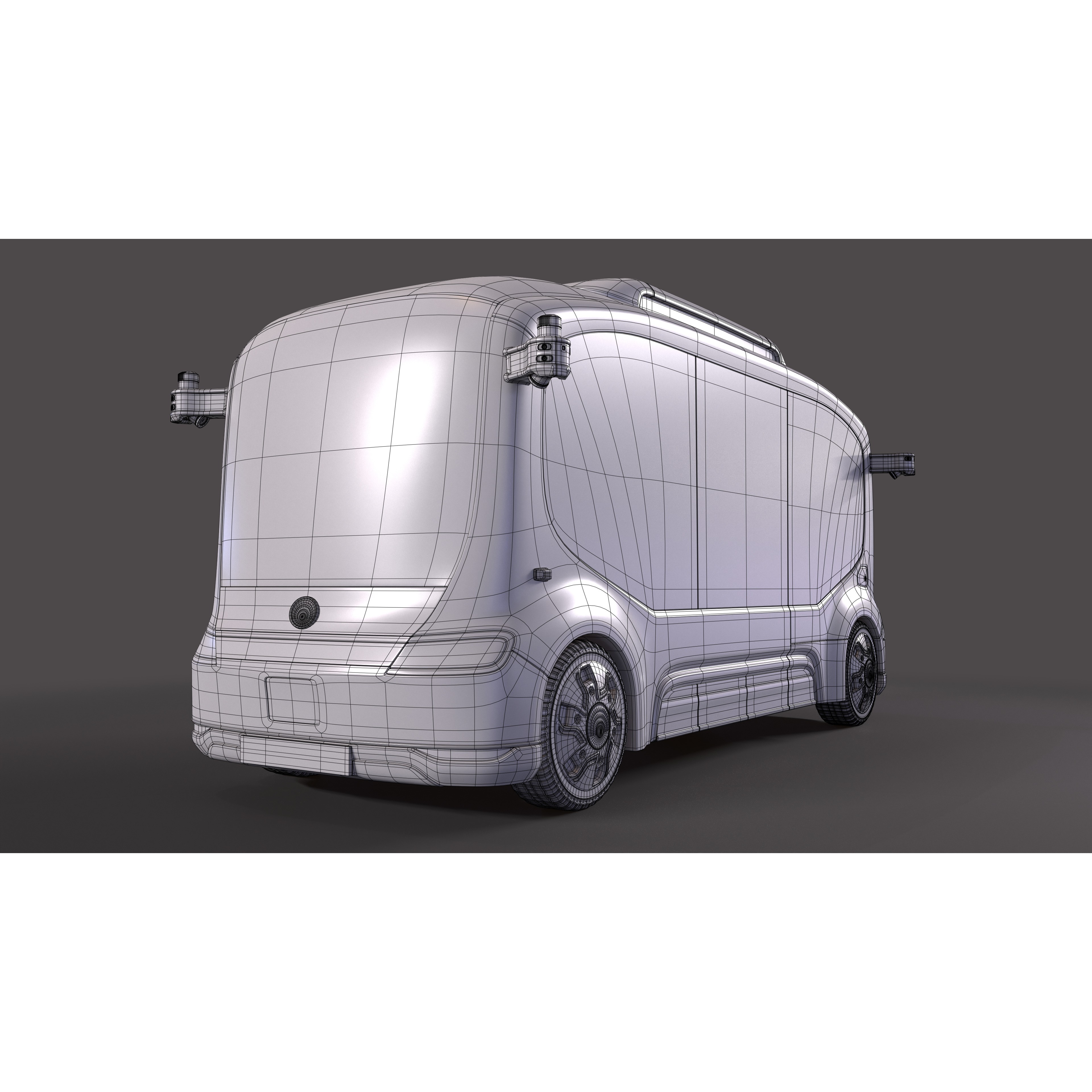 Electric Self-Driving Bus - Game-Ready 3D Model - View 14
