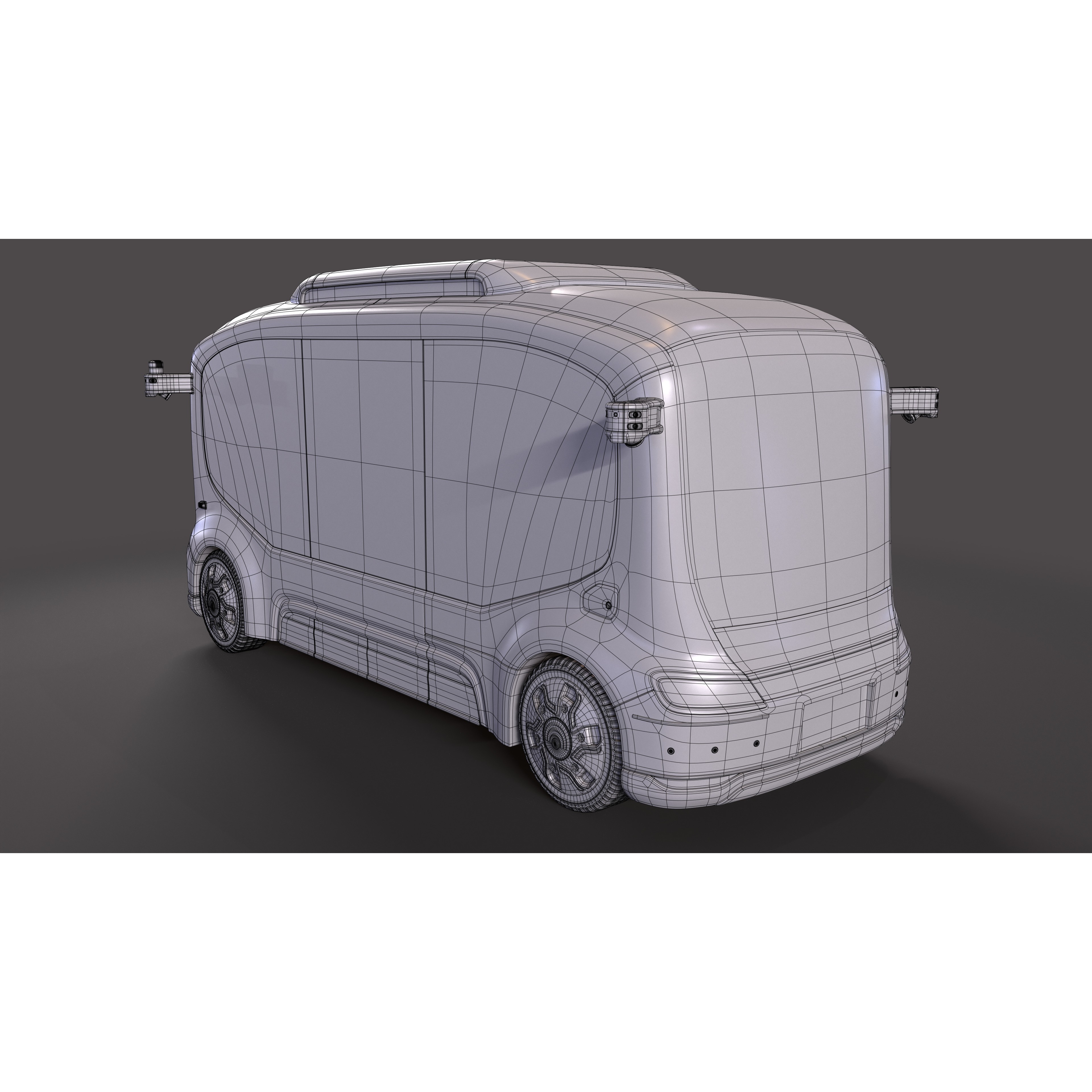Electric Self-Driving Bus - Game-Ready 3D Model - View 15
