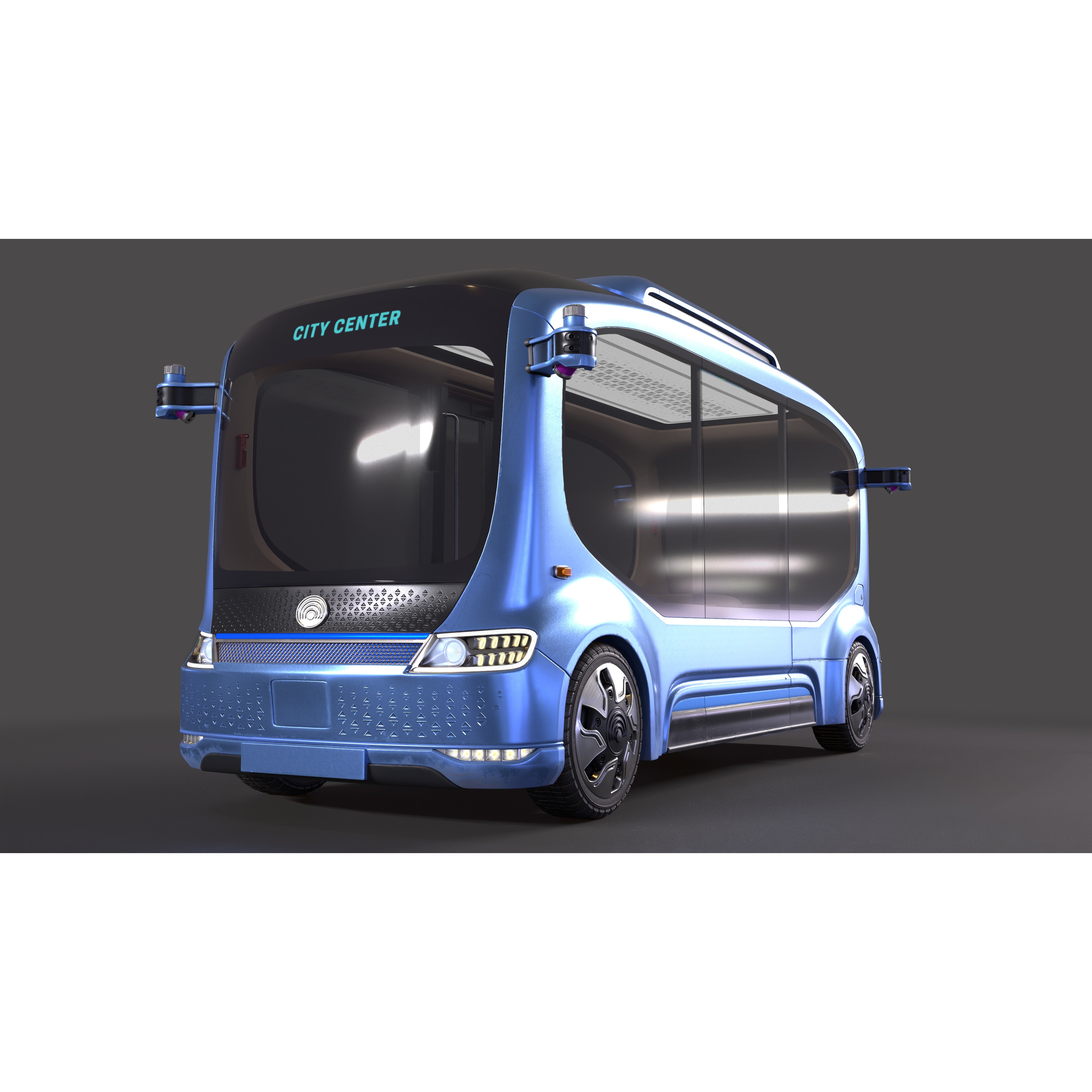Electric Self-Driving Bus - Game-Ready 3D Model - View 3