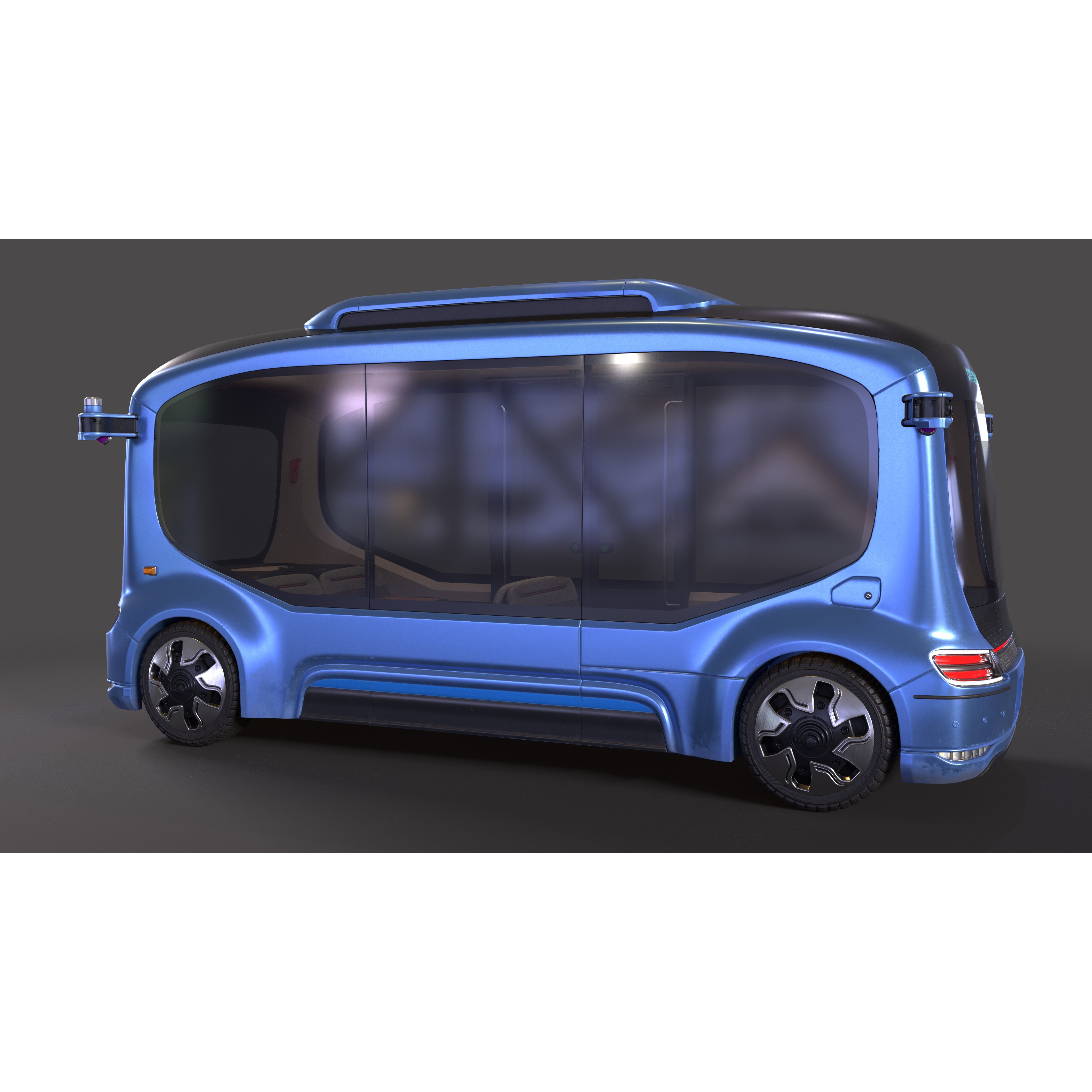 Electric Self-Driving Bus - Game-Ready 3D Model - View 5