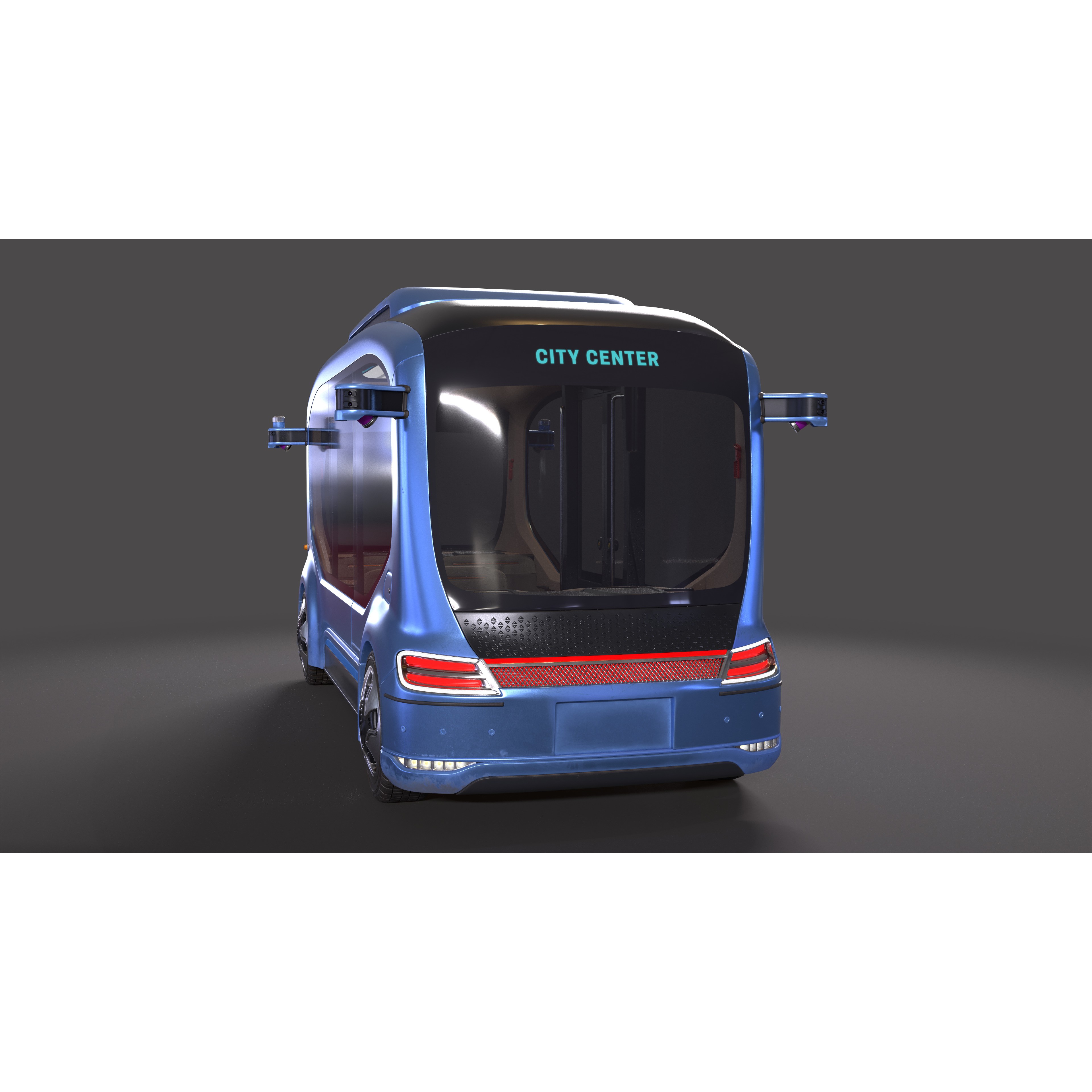 Electric Self-Driving Bus - Game-Ready 3D Model - View 6