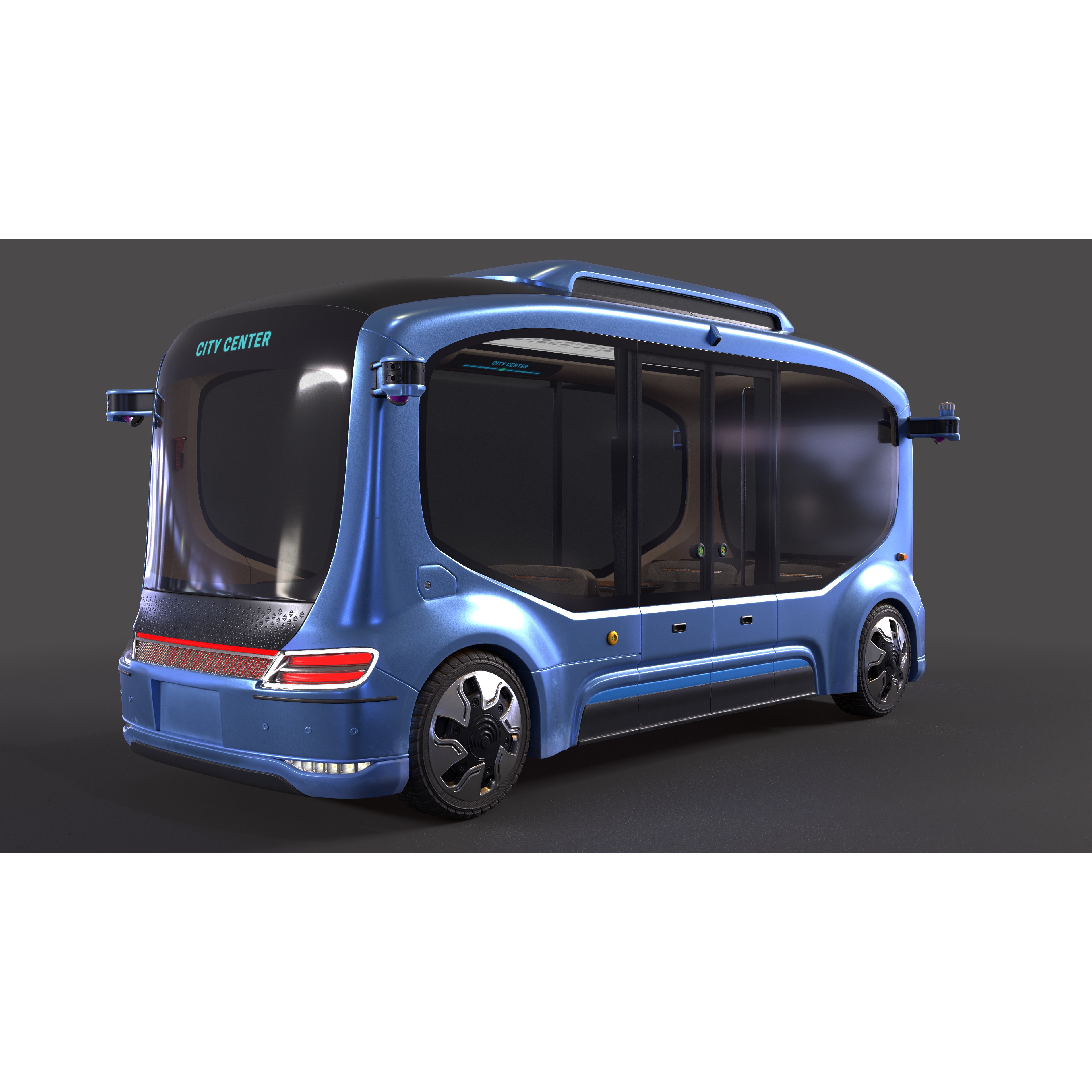 Electric Self-Driving Bus - Game-Ready 3D Model - View 7