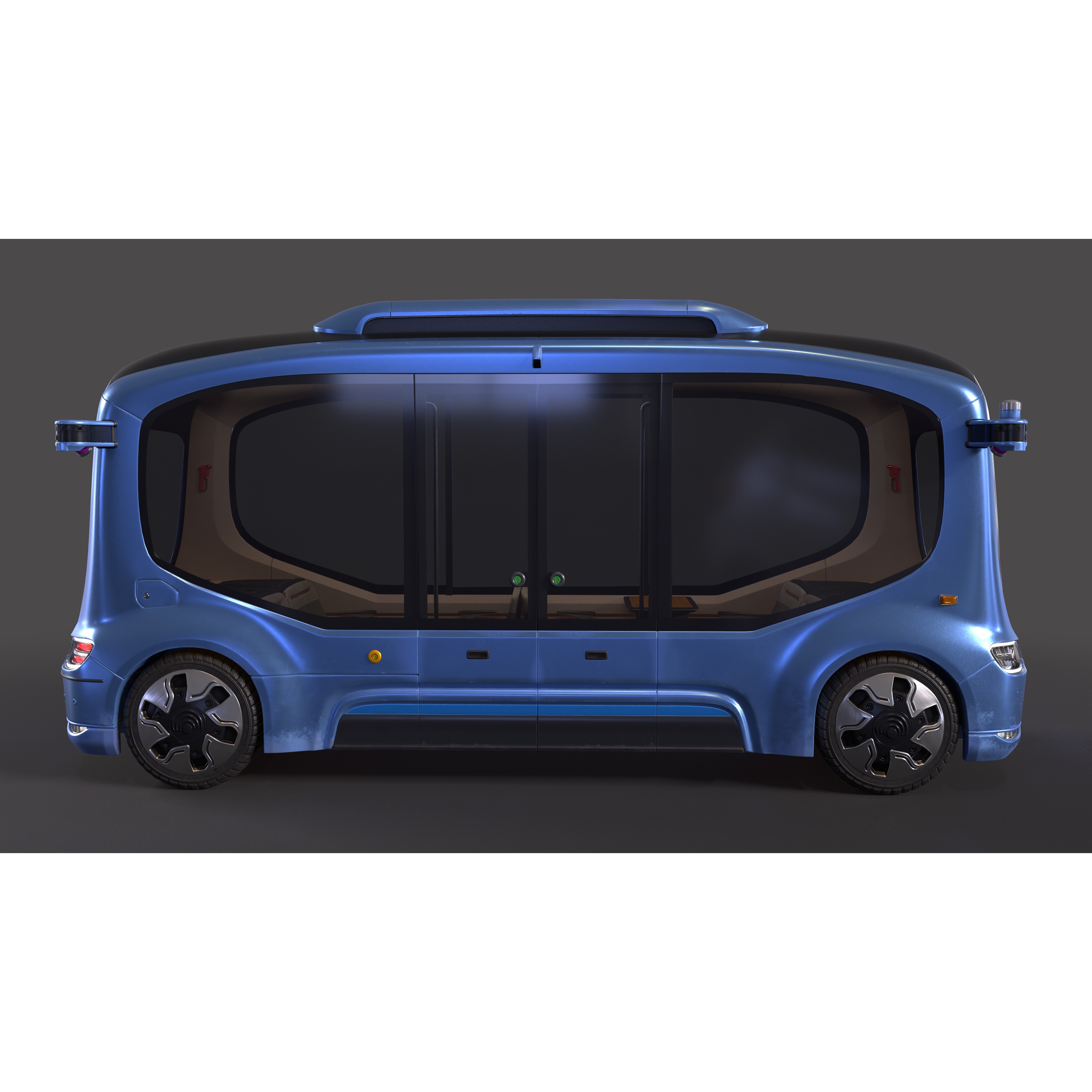 Electric Self-Driving Bus - Game-Ready 3D Model - View 9