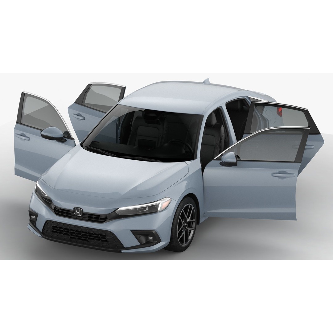 Honda Civic Hatchback 2022 3D Model – High Poly Game Asset, FBX, OBJ - View 13