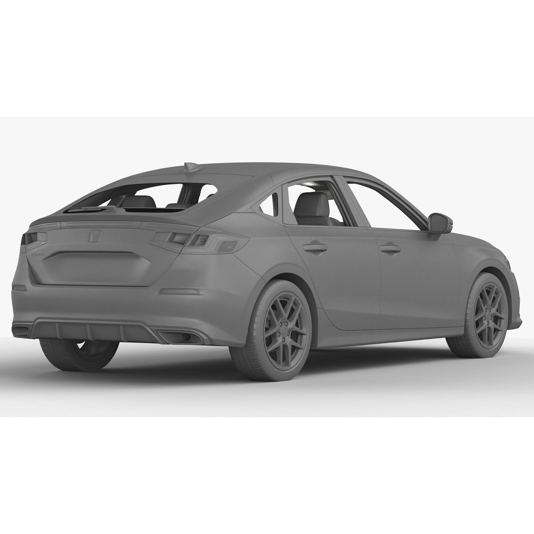 Honda Civic Hatchback 2022 3D Model – High Poly Game Asset, FBX, OBJ - View 19