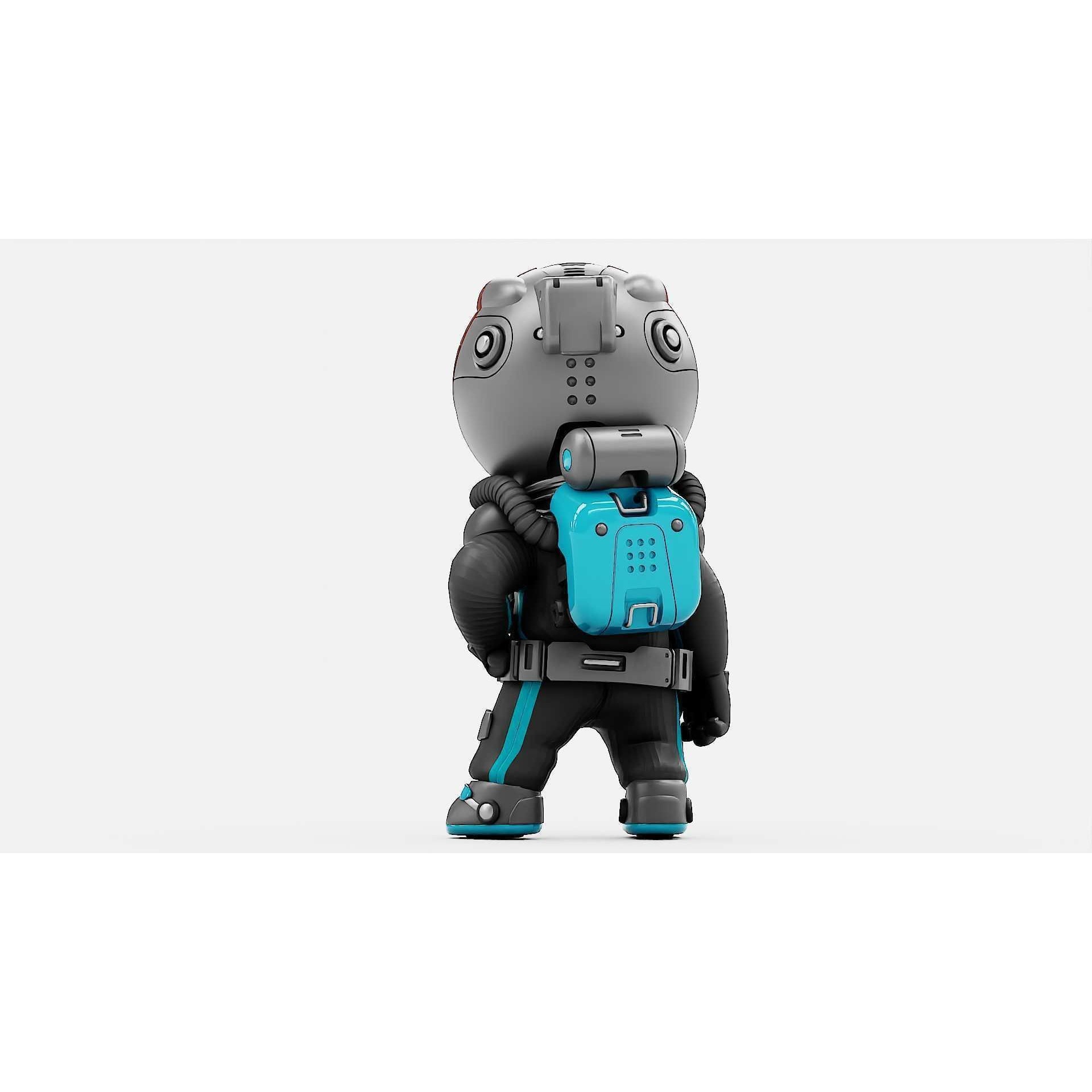 Toon Astronaut S-590 - Rigged Game-Ready 3D Model - View 10