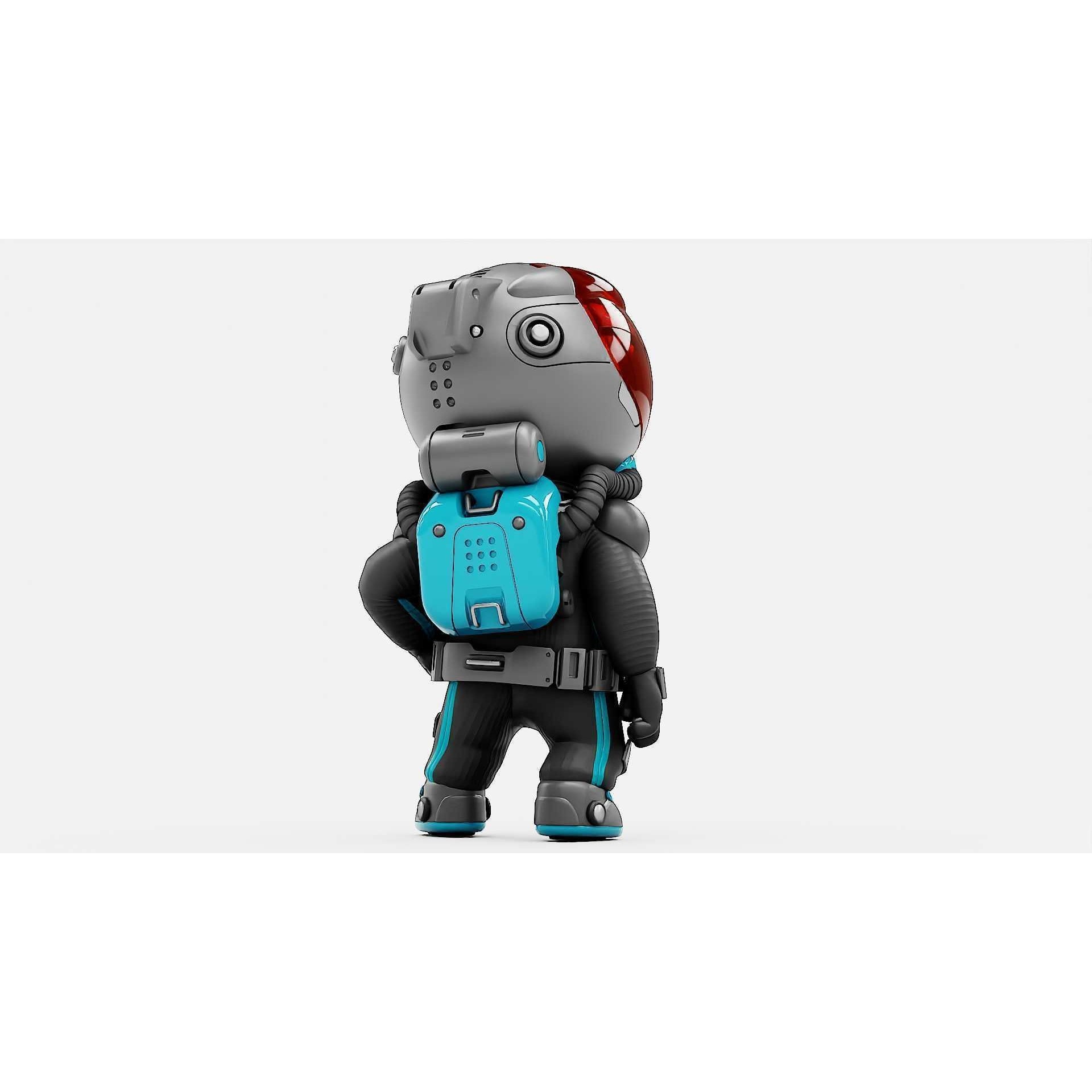 Toon Astronaut S-590 - Rigged Game-Ready 3D Model - View 12