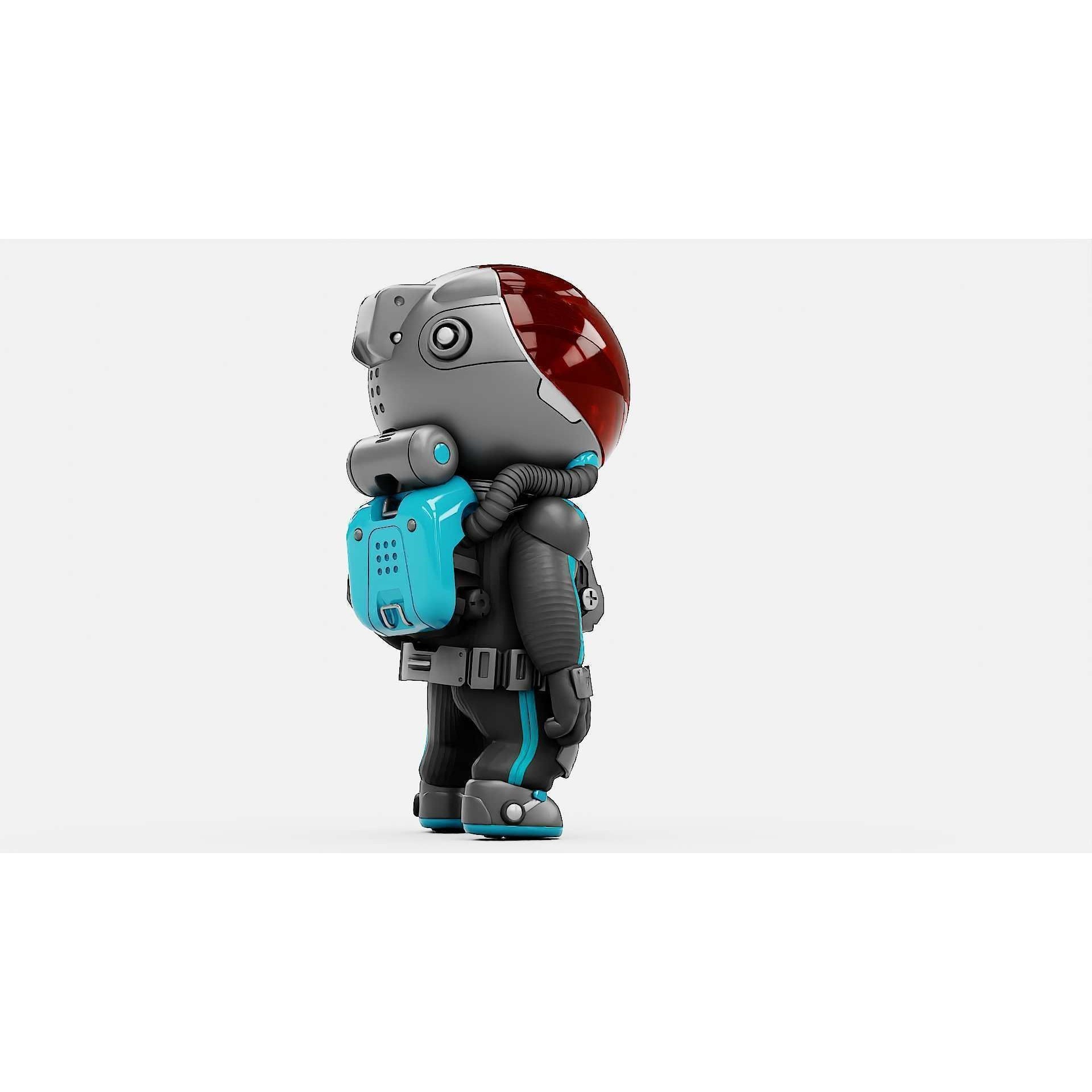 Toon Astronaut S-590 - Rigged Game-Ready 3D Model - View 13