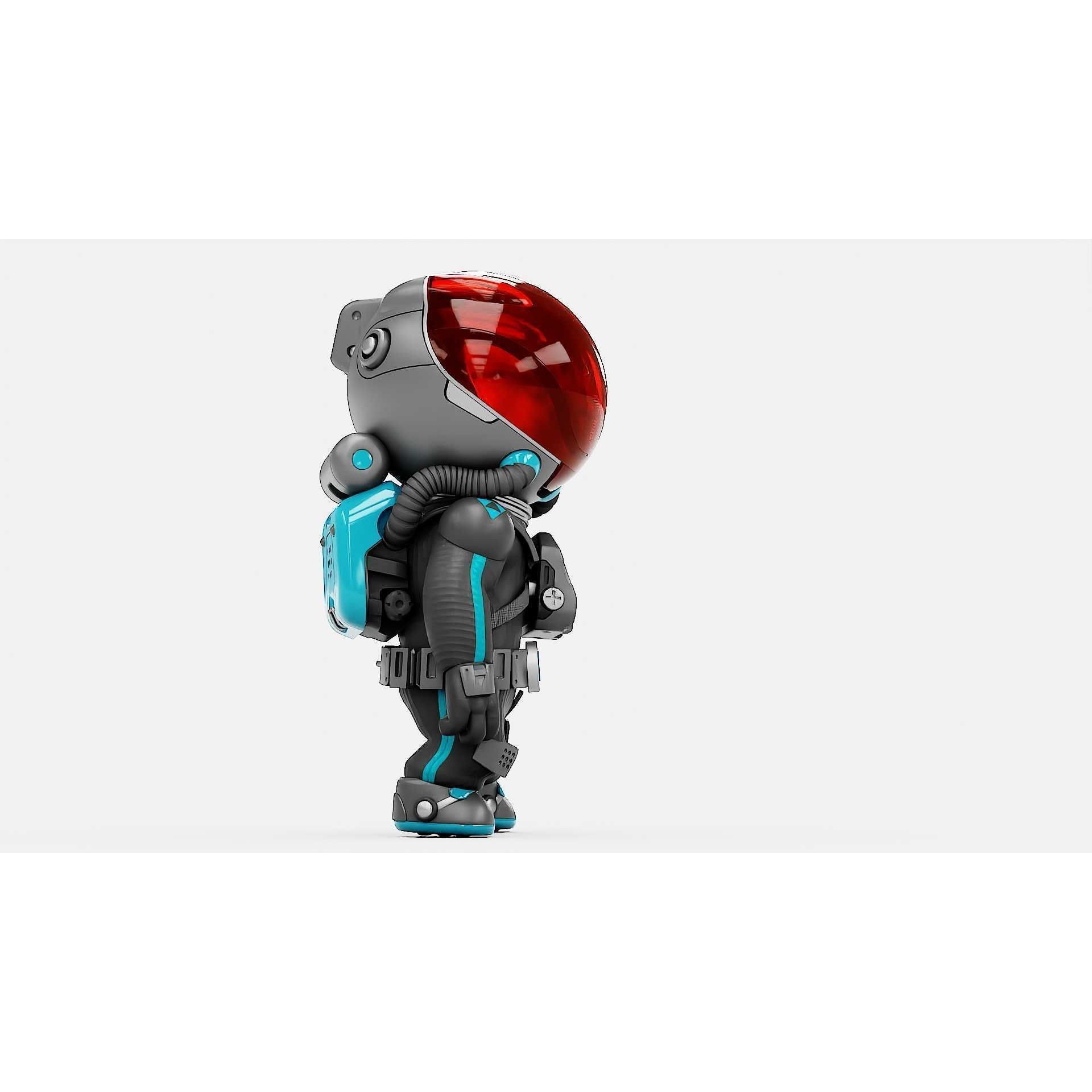 Toon Astronaut S-590 - Rigged Game-Ready 3D Model - View 14