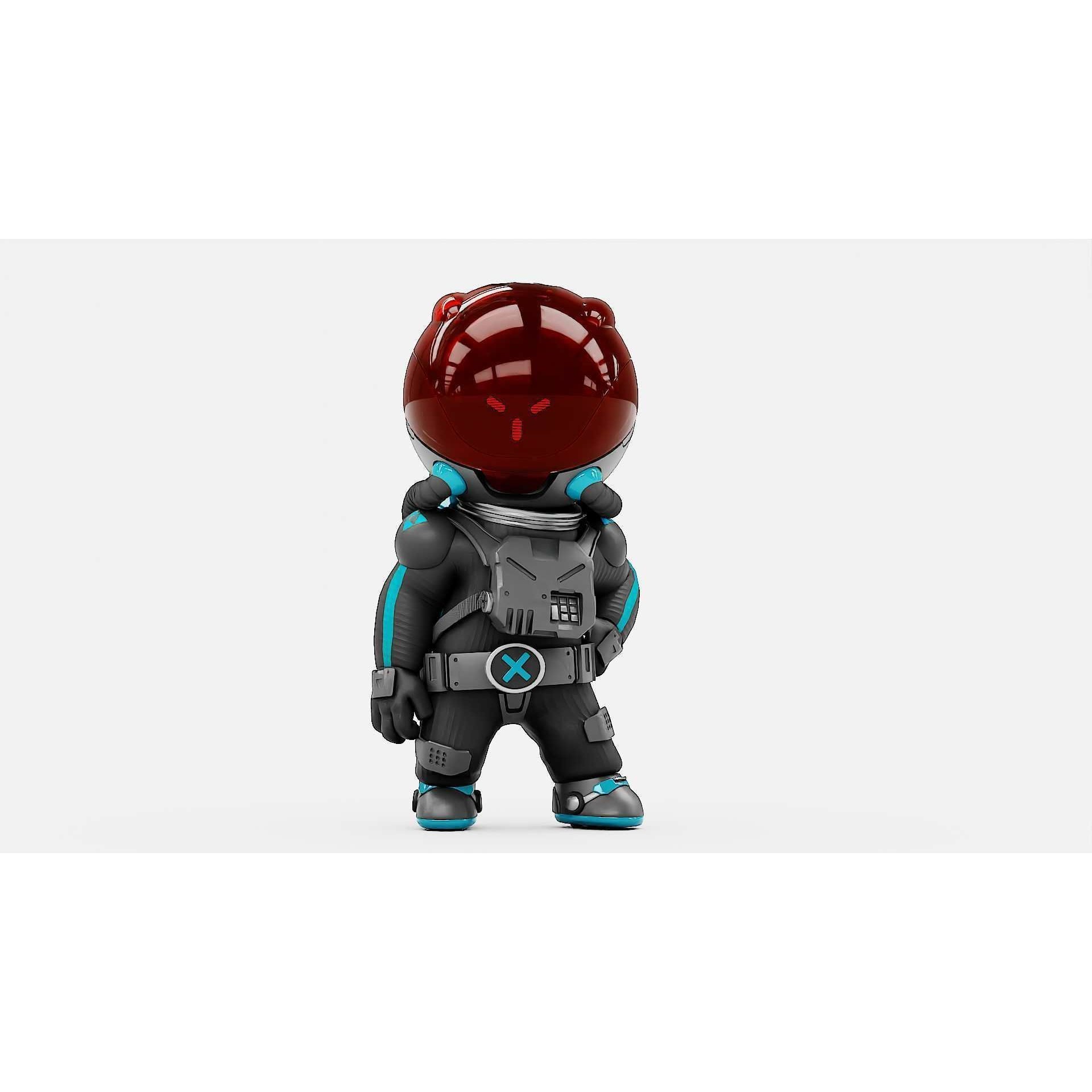 Toon Astronaut S-590 - Rigged Game-Ready 3D Model - View 17