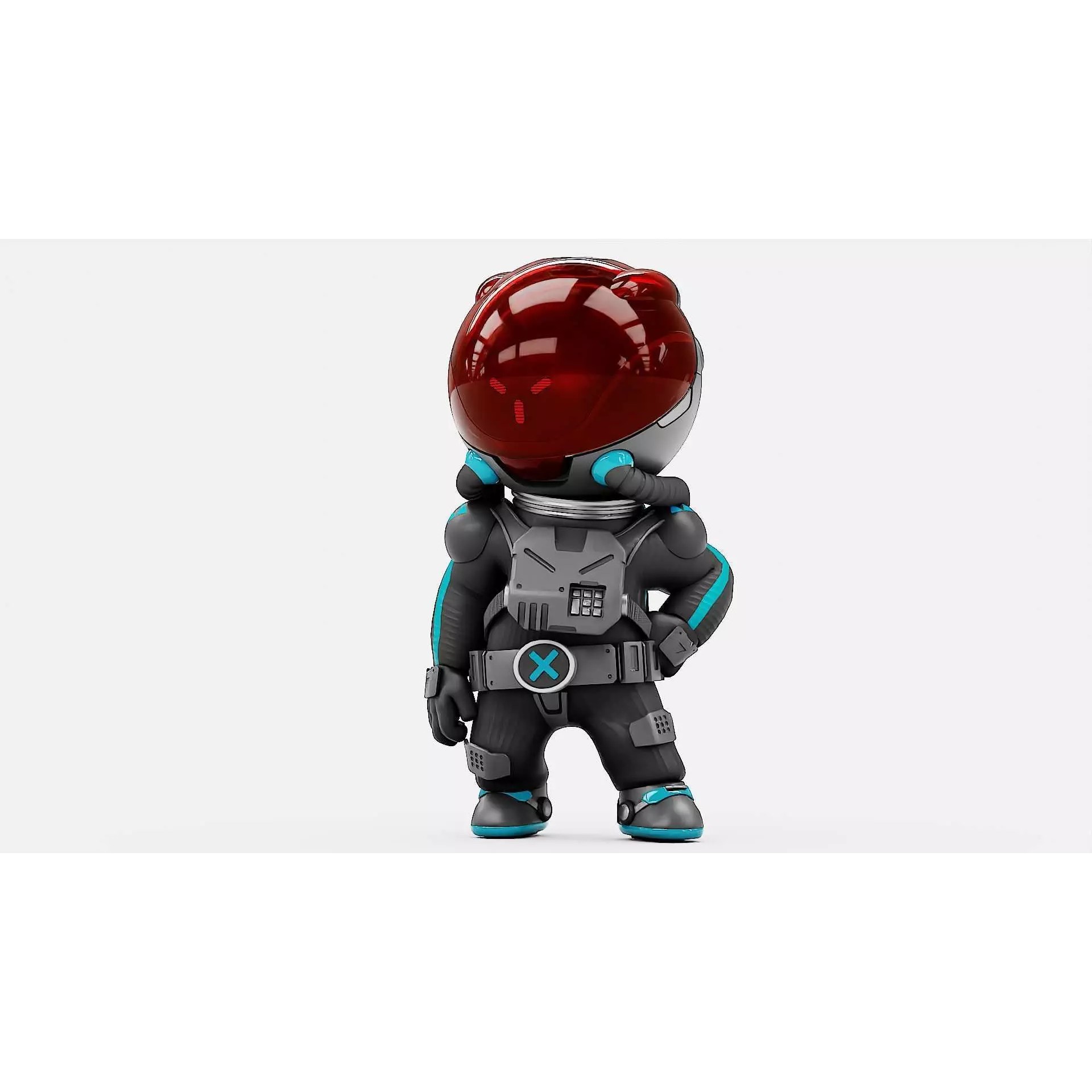 Toon Astronaut S-590 - Rigged Game-Ready 3D Model - View 2