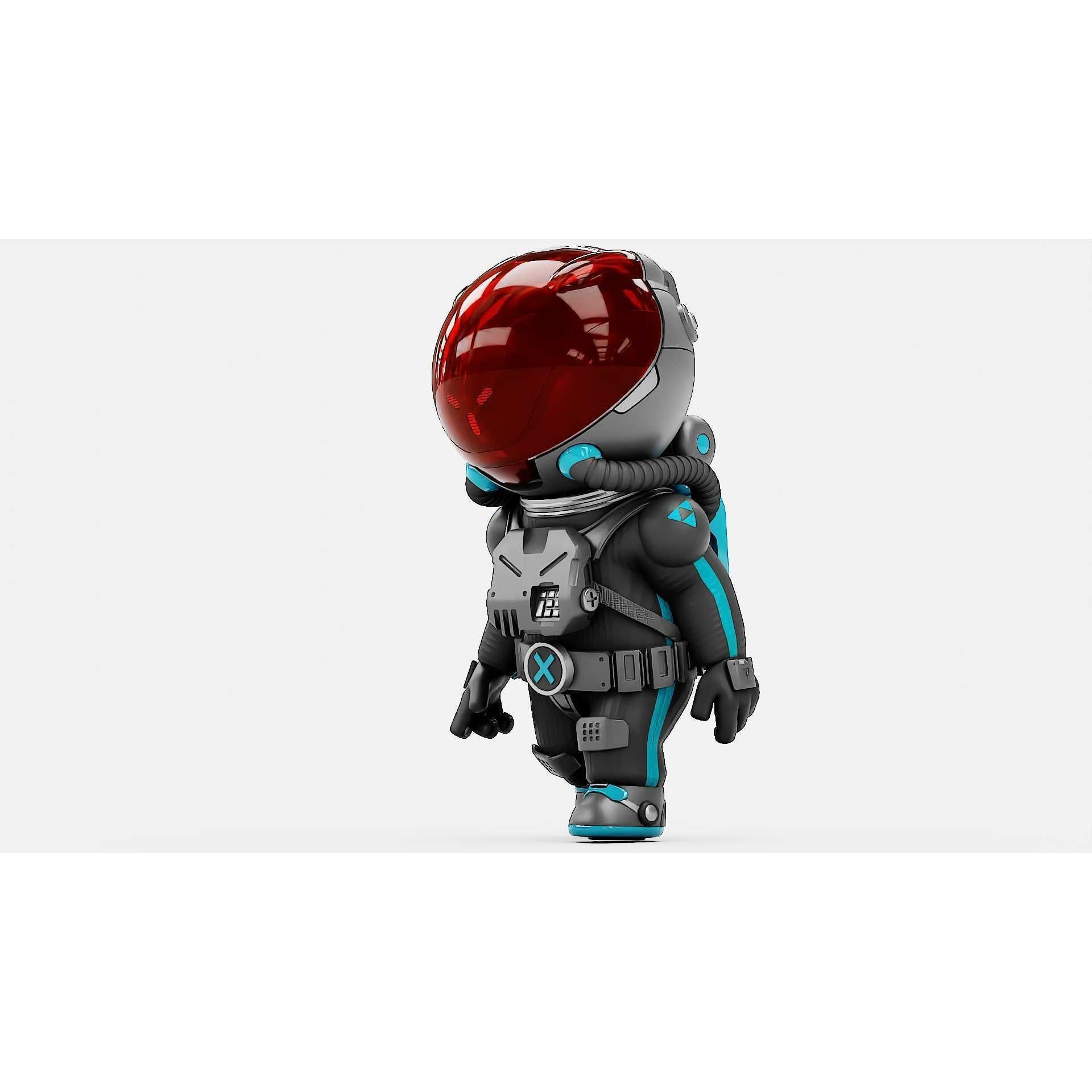 Toon Astronaut S-590 - Rigged Game-Ready 3D Model - View 23