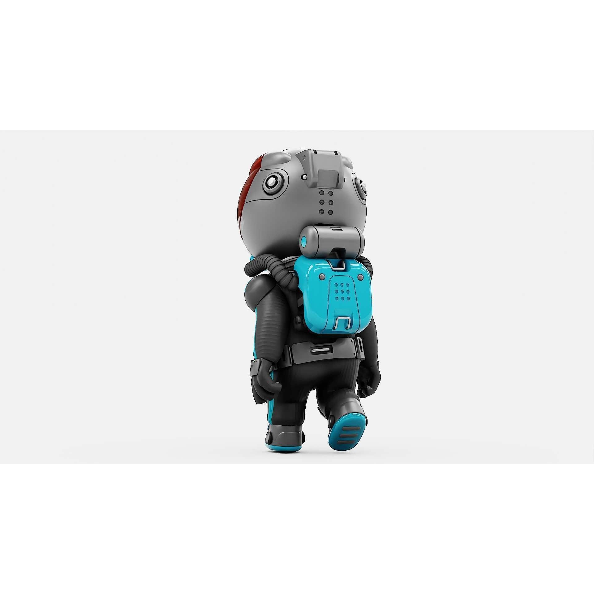 Toon Astronaut S-590 - Rigged Game-Ready 3D Model - View 25