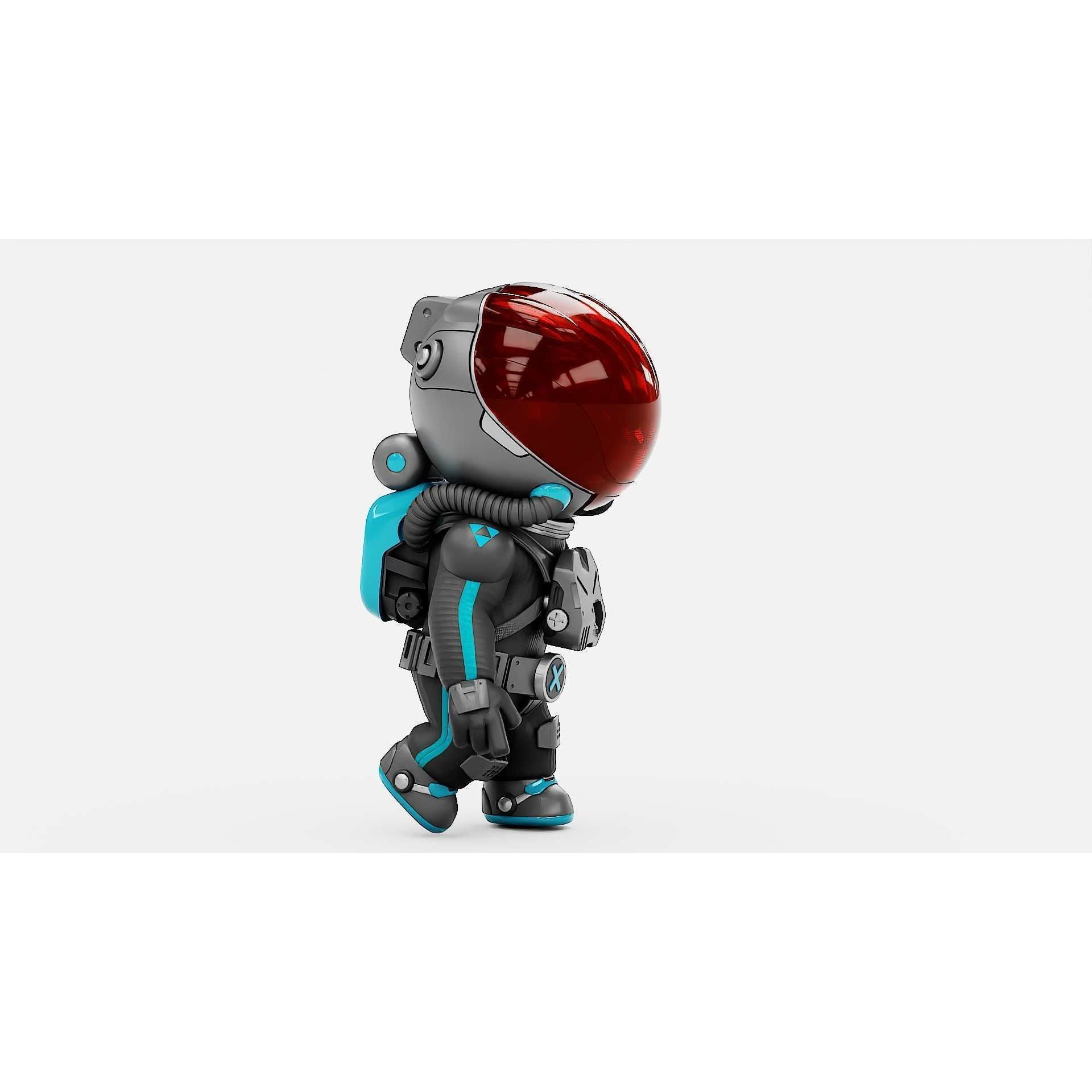Toon Astronaut S-590 - Rigged Game-Ready 3D Model - View 27