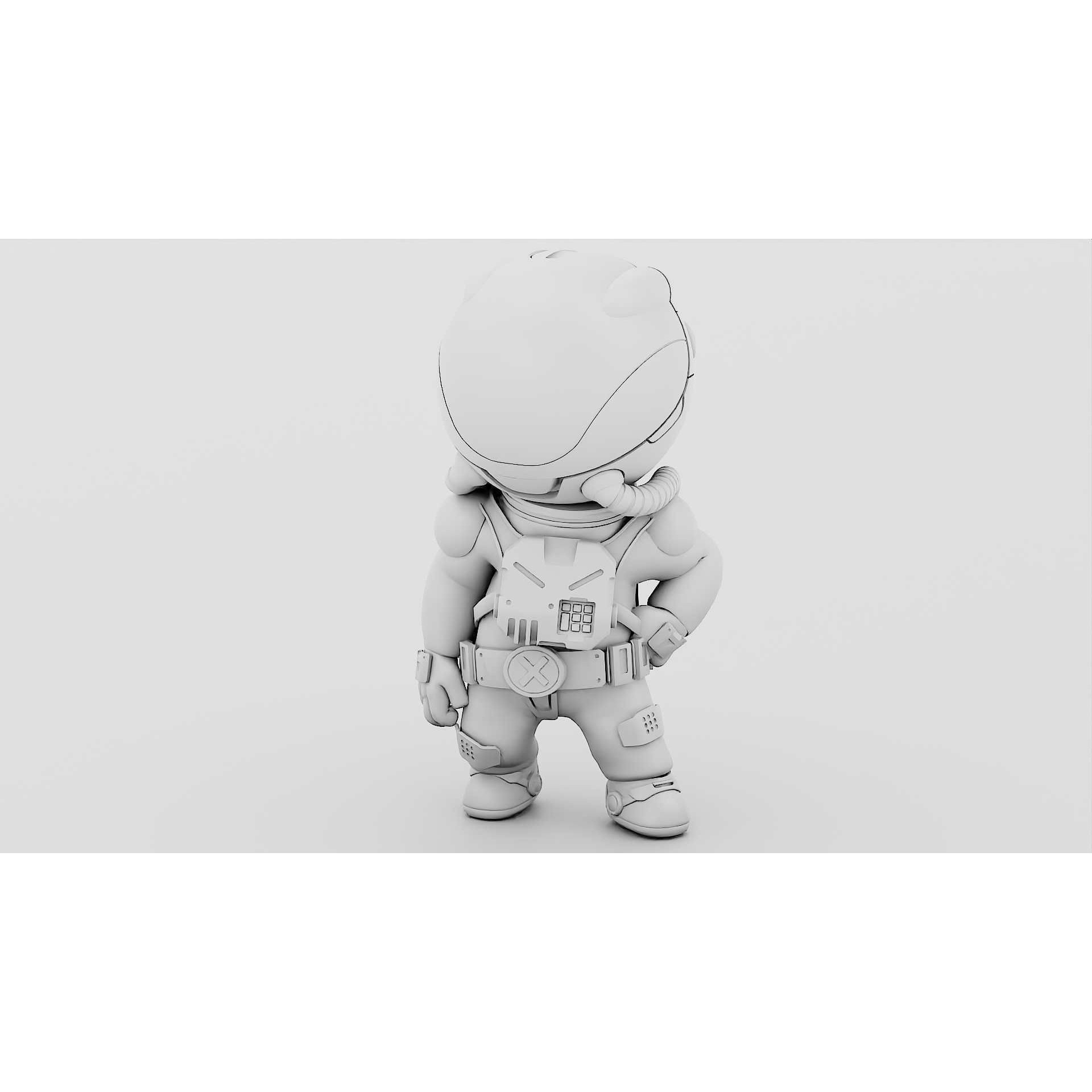 Toon Astronaut S-590 - Rigged Game-Ready 3D Model - View 33