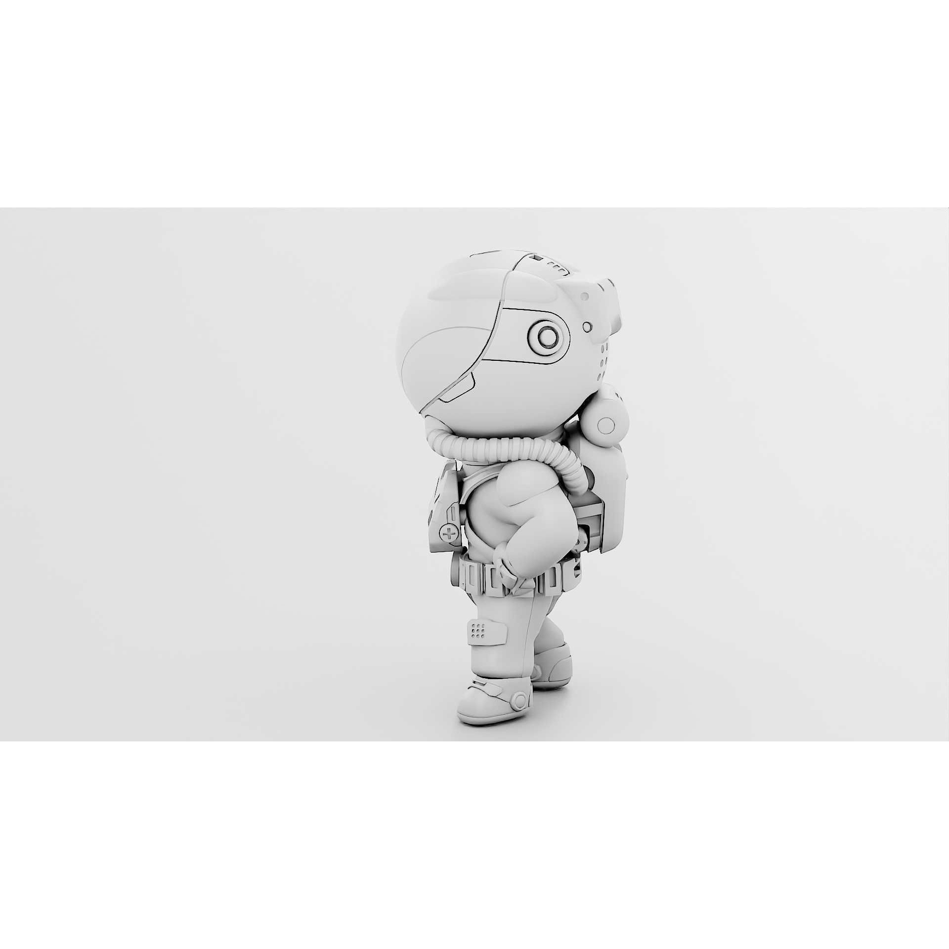 Toon Astronaut S-590 - Rigged Game-Ready 3D Model - View 34