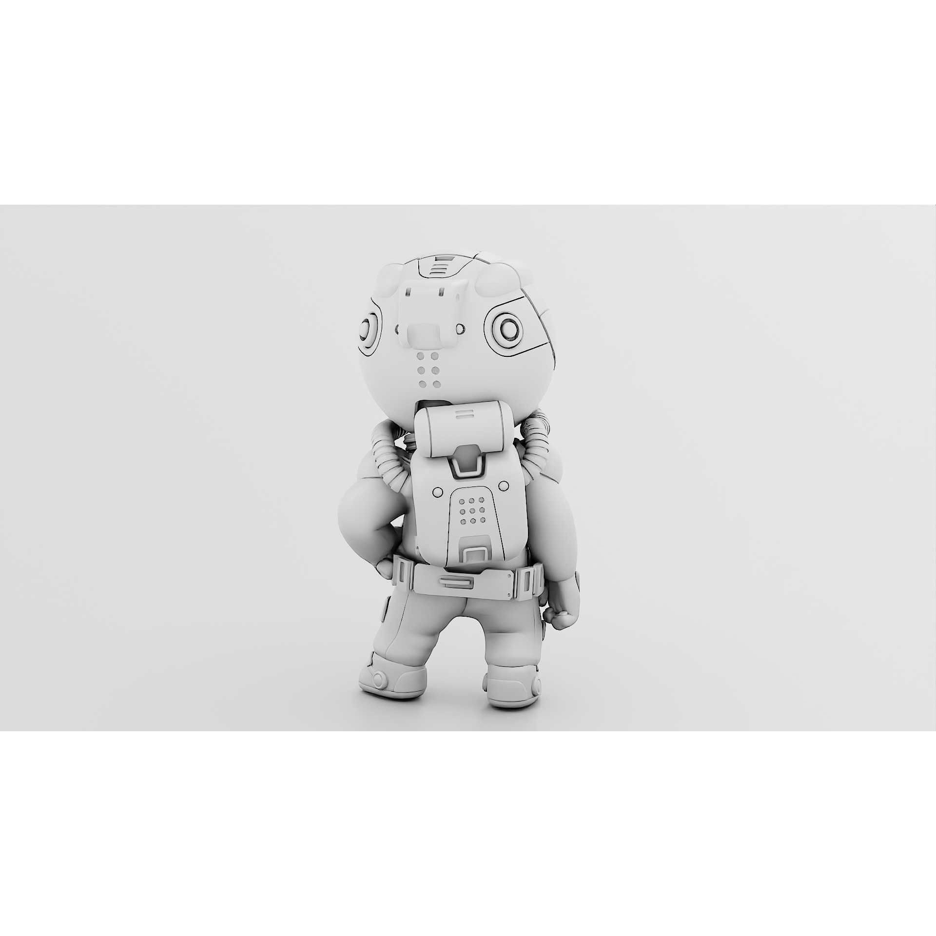 Toon Astronaut S-590 - Rigged Game-Ready 3D Model - View 35