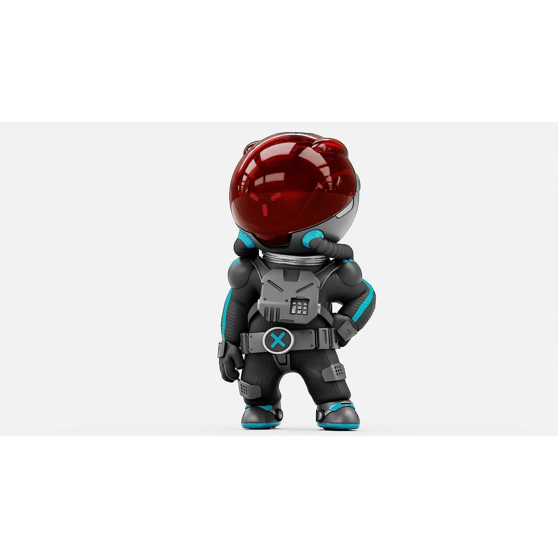 Toon Astronaut S-590 - Rigged Game-Ready 3D Model - View 4