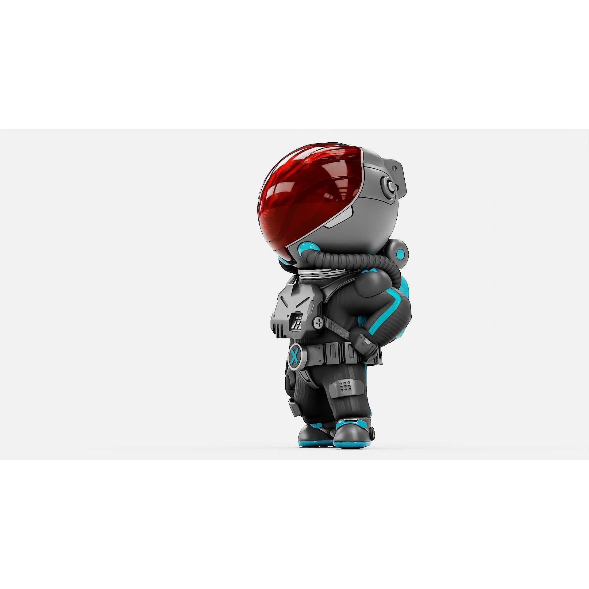 Toon Astronaut S-590 - Rigged Game-Ready 3D Model - View 6