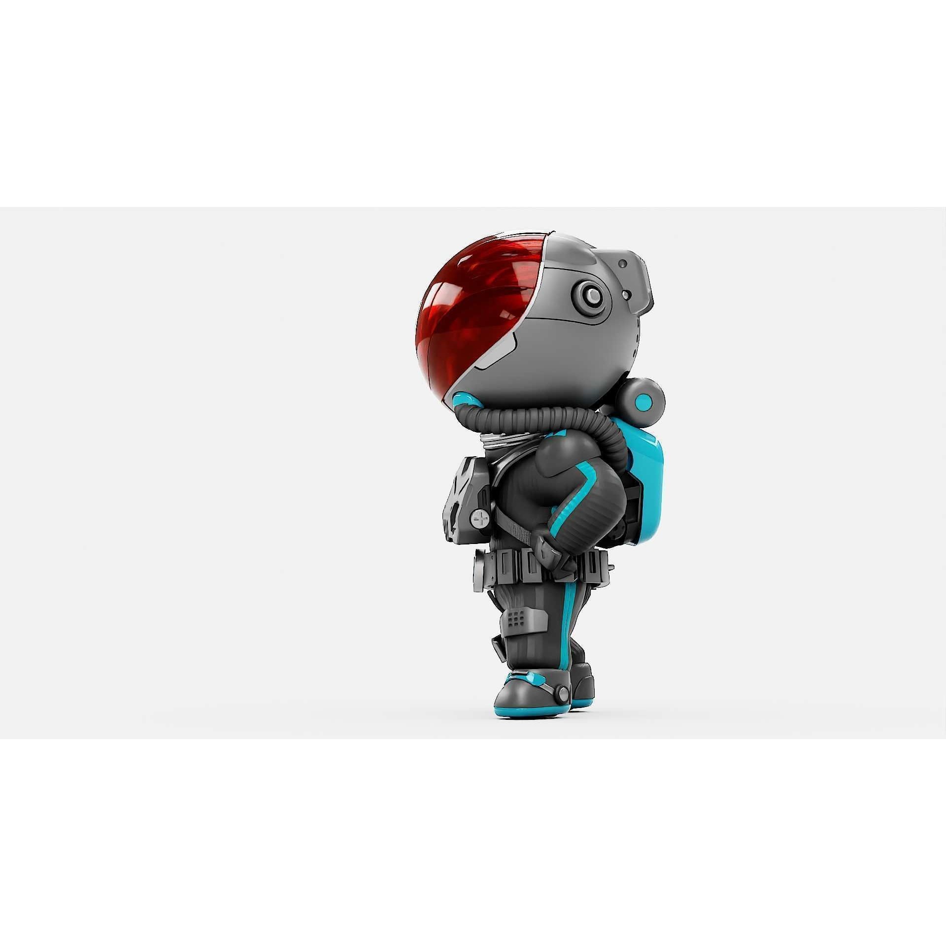 Toon Astronaut S-590 - Rigged Game-Ready 3D Model - View 7