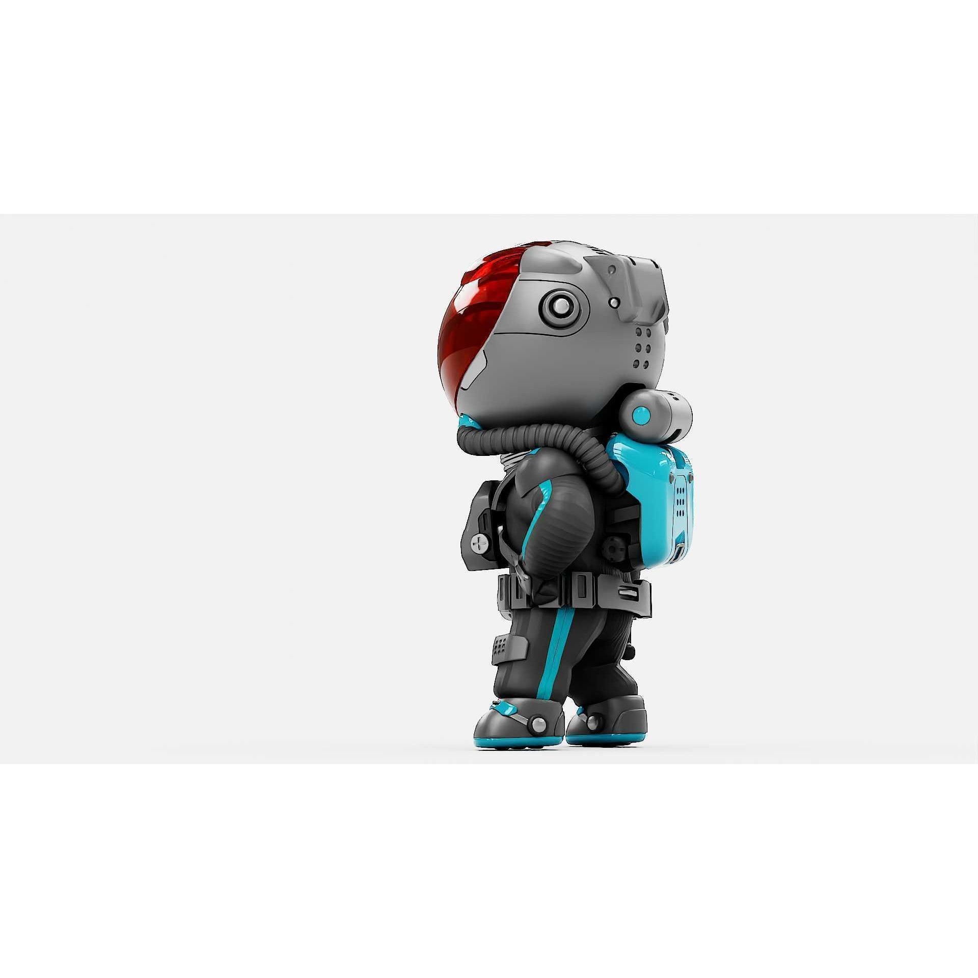 Toon Astronaut S-590 - Rigged Game-Ready 3D Model - View 8