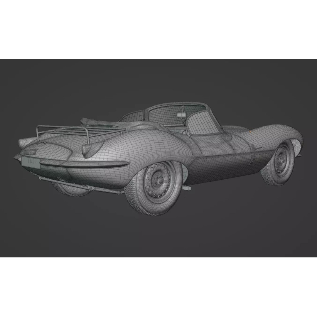 1957 Jaguar XKSS 3D Model – High Poly Antique Car, FBX & Blender