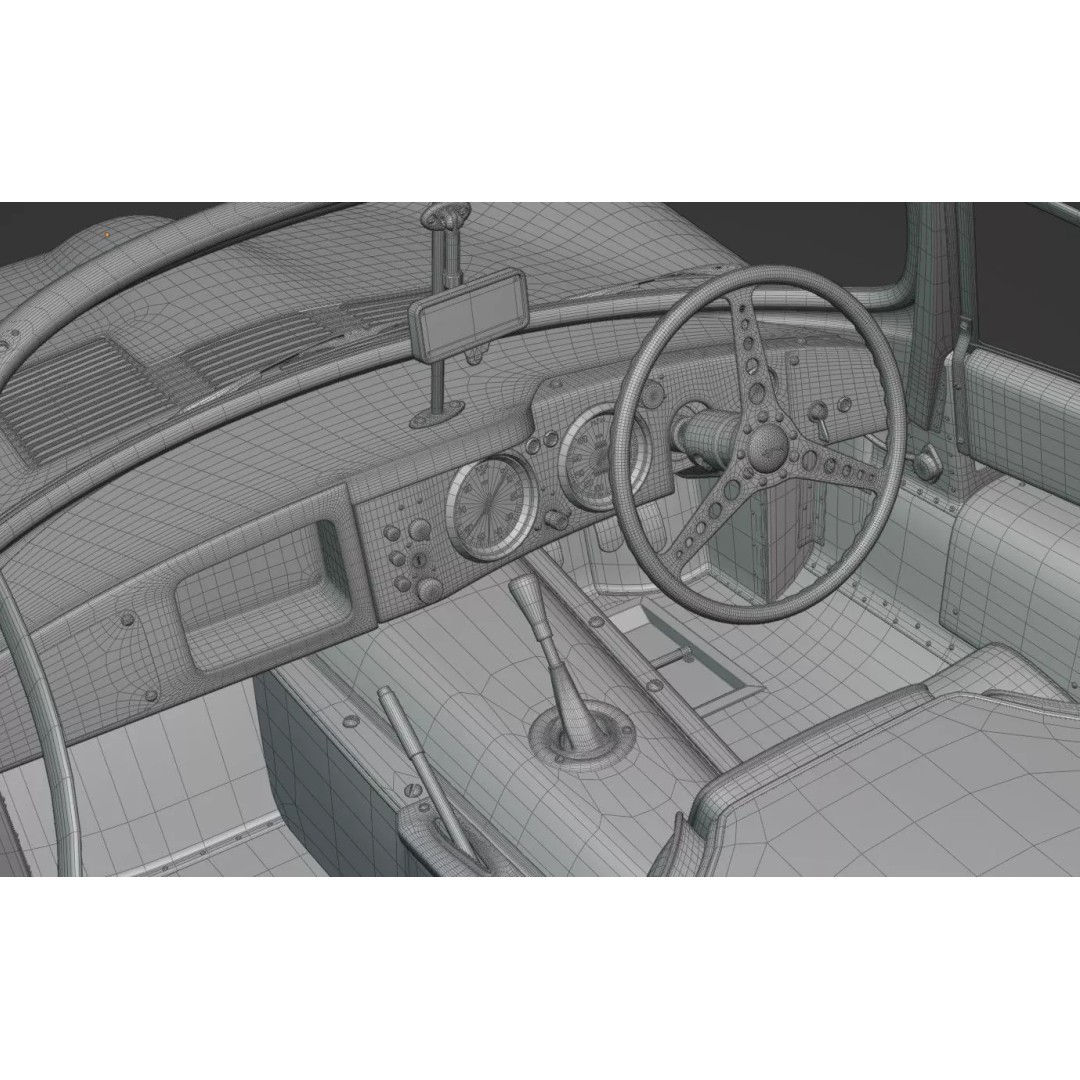 1957 Jaguar XKSS 3D Model – High Poly Antique Car, FBX & Blender - View 11