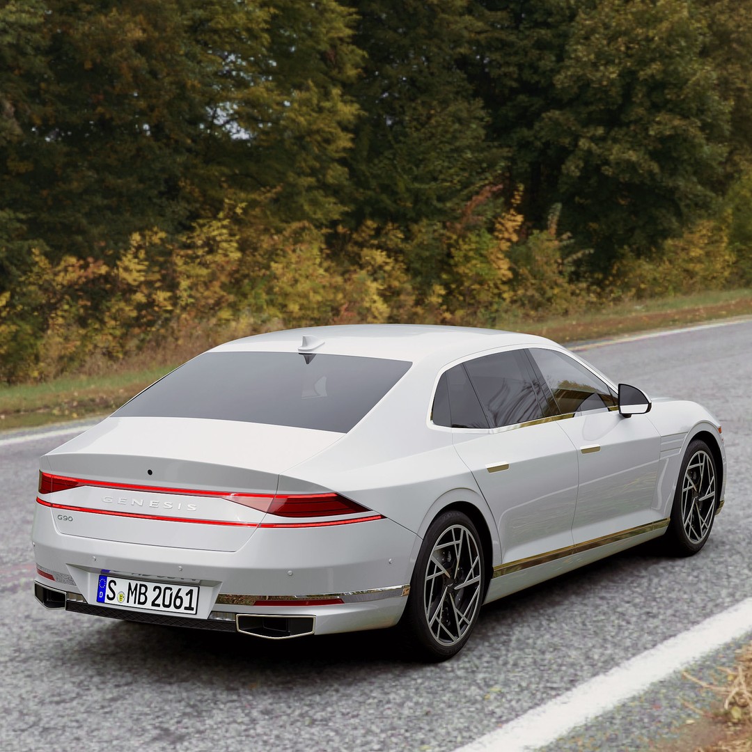 Genesis G90 2023 3D Model – Luxury Sedan with PBR Textures, FBX