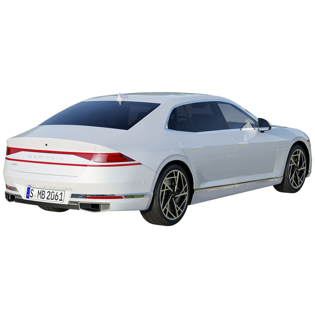 Genesis G90 2023 3D Model – Luxury Sedan with PBR Textures, FBX - View 3
