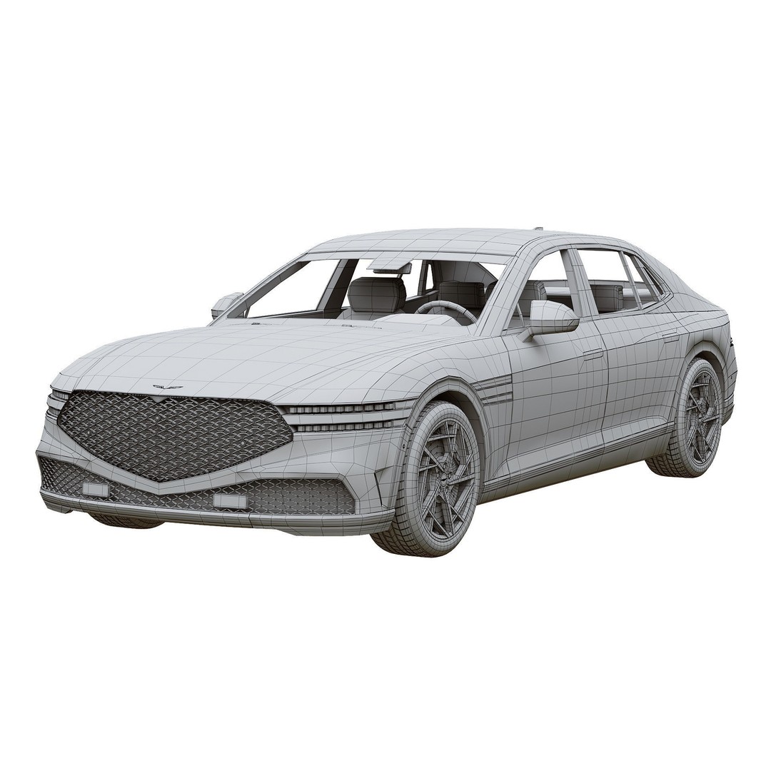 Genesis G90 2023 3D Model – Luxury Sedan with PBR Textures, FBX - View 9