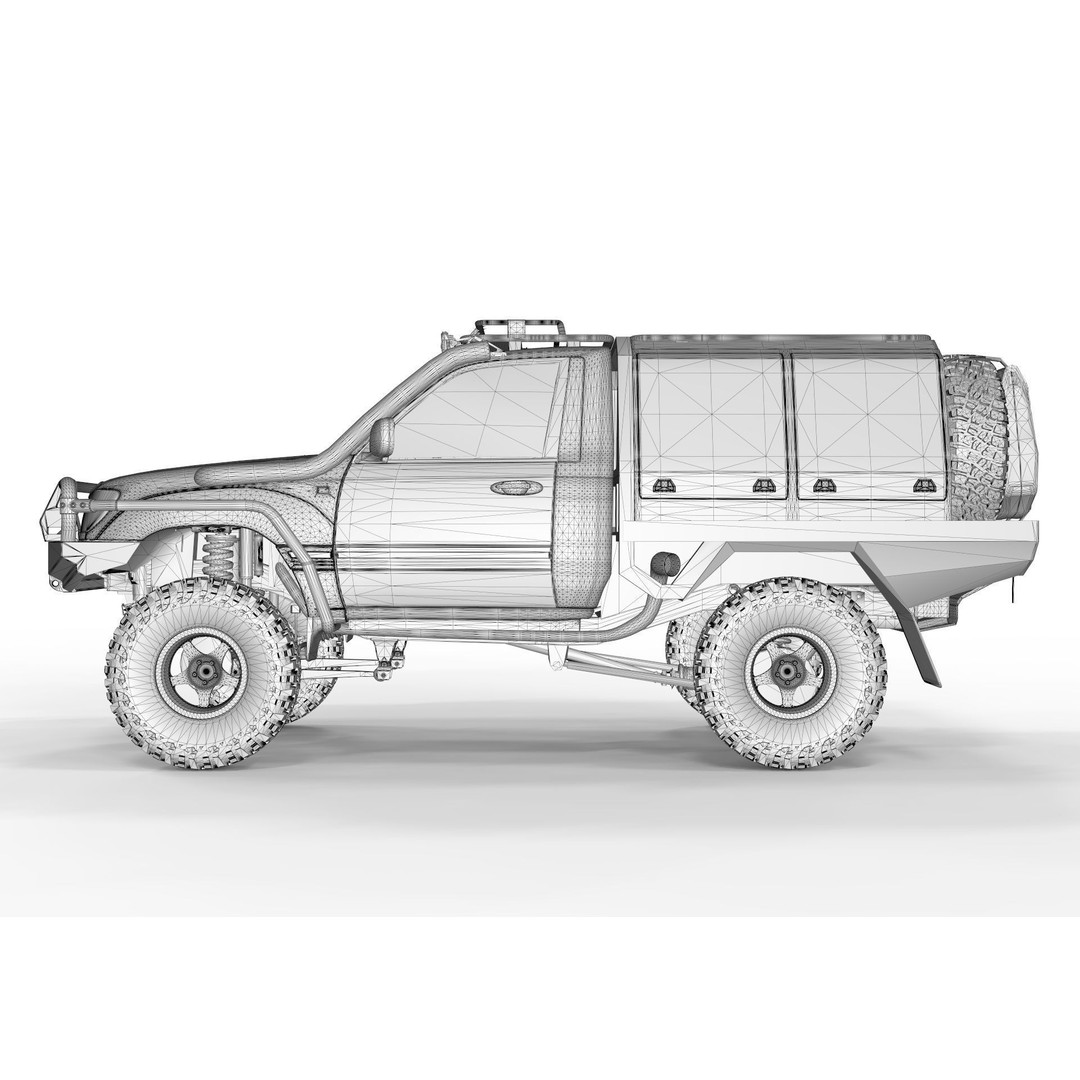 Toyota Land Cruiser S100 3D Model – High Poly Game Asset, FBX, OBJ, Blender - View 15