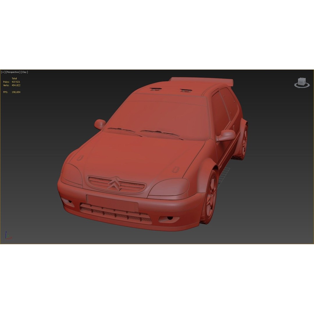 Citroen Saxo VTS Rally Car 3D Model – High Poly Game Asset, FBX, OBJ - View 14