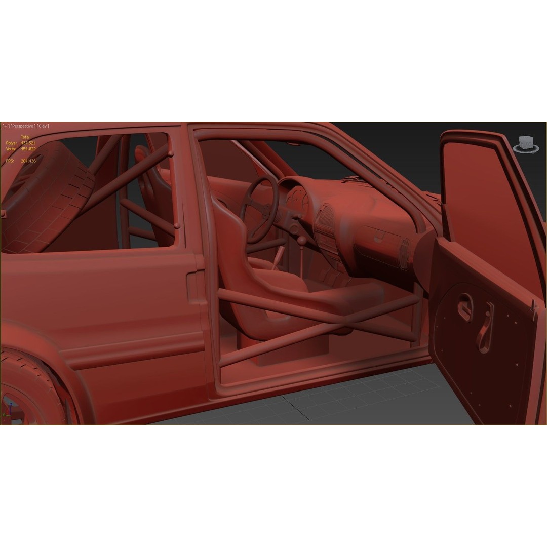Citroen Saxo VTS Rally Car 3D Model – High Poly Game Asset, FBX, OBJ - View 16