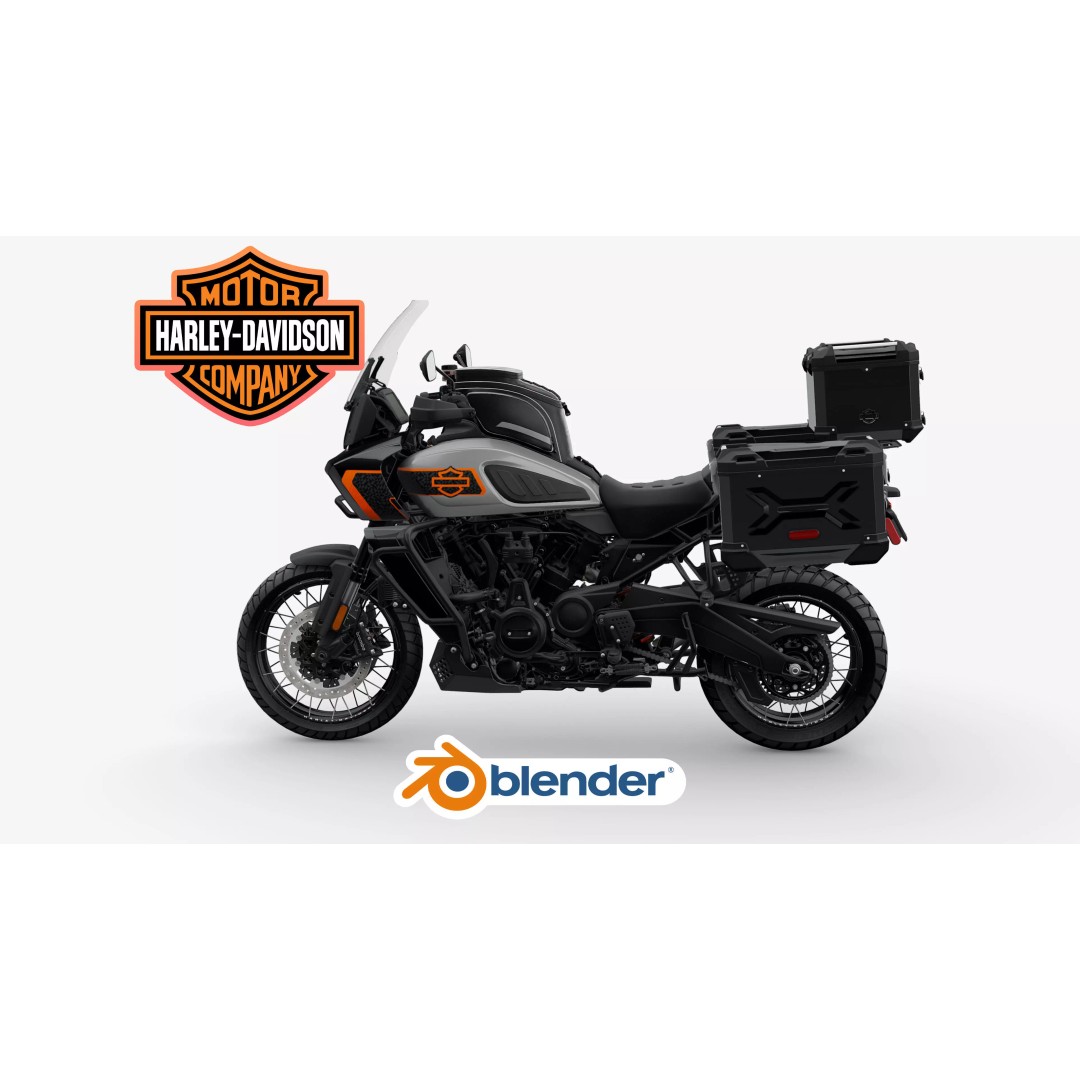 2026 Harley Davidson Pan America 1250 Limited 3D Model – Low Poly Rigged Adventure Bike - View 3
