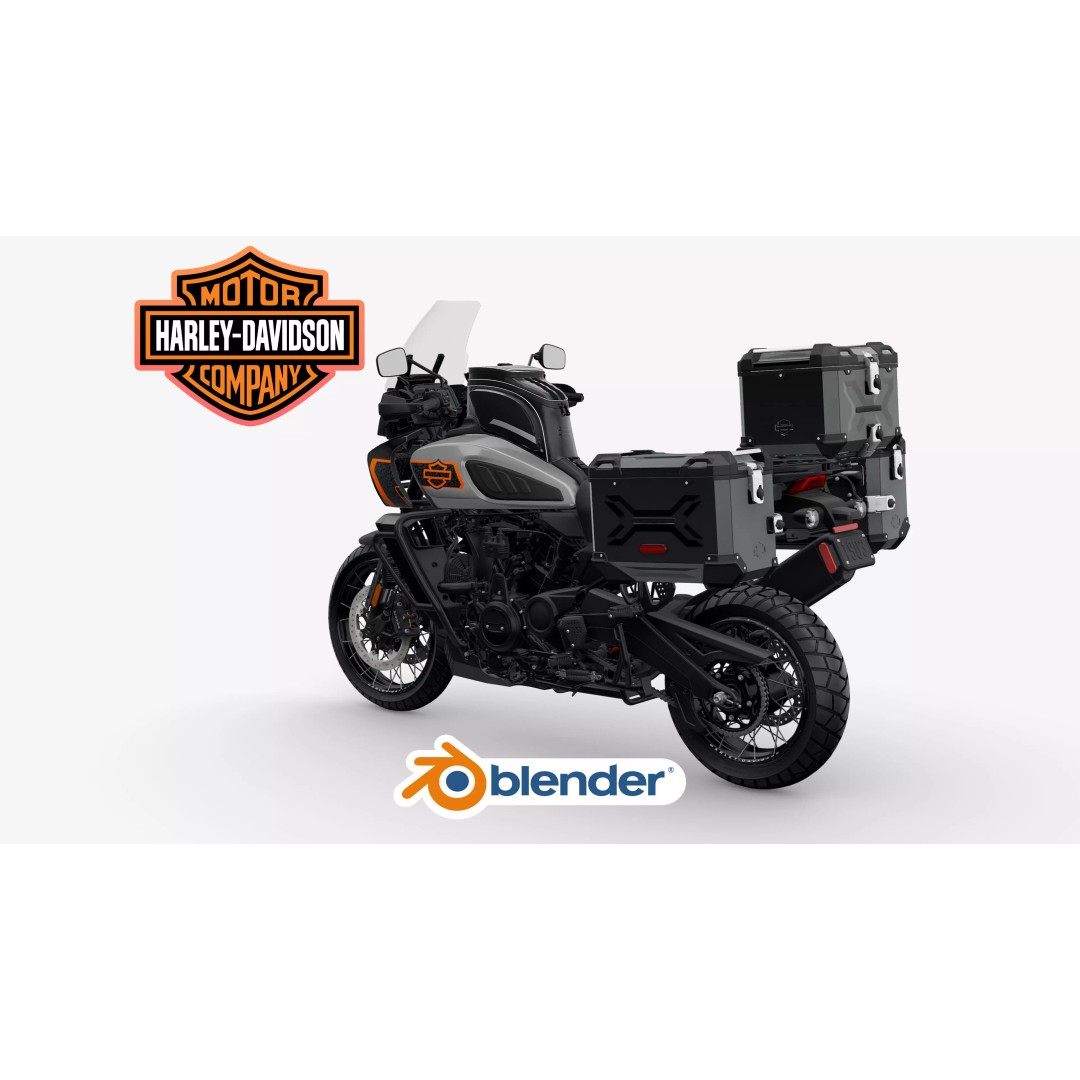 2026 Harley Davidson Pan America 1250 Limited 3D Model – Low Poly Rigged Adventure Bike - View 4