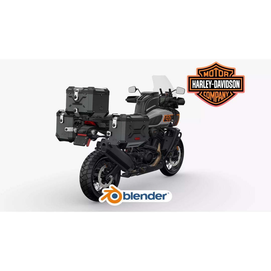 2026 Harley Davidson Pan America 1250 Limited 3D Model – Low Poly Rigged Adventure Bike - View 5