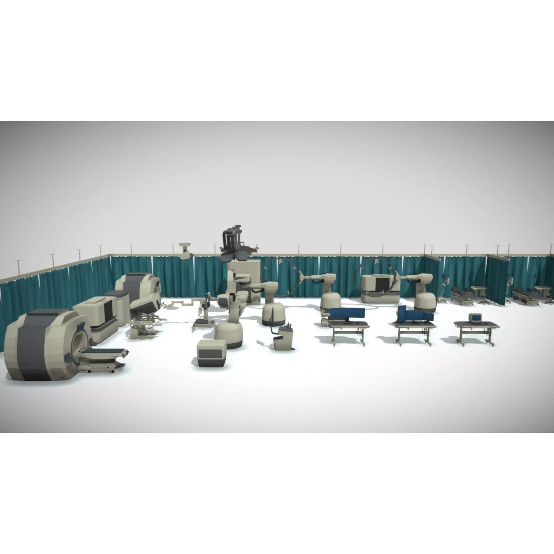 Low Medical Equipments - Low-Poly Game-Ready 3D Model - View 2