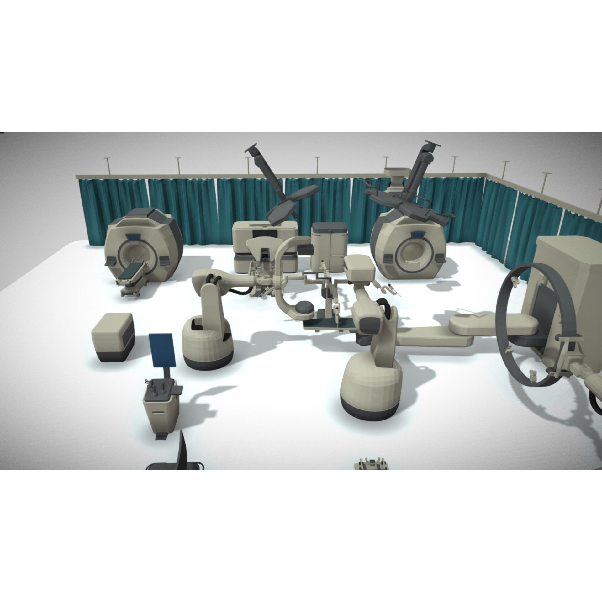 Low Medical Equipments - Low-Poly Game-Ready 3D Model - View 3