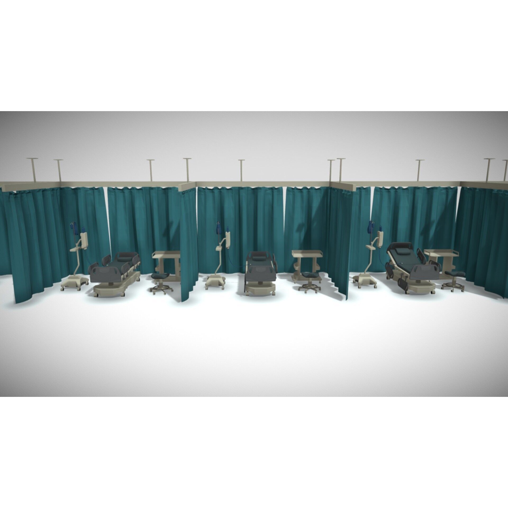 Low Medical Equipments - Low-Poly Game-Ready 3D Model - View 7