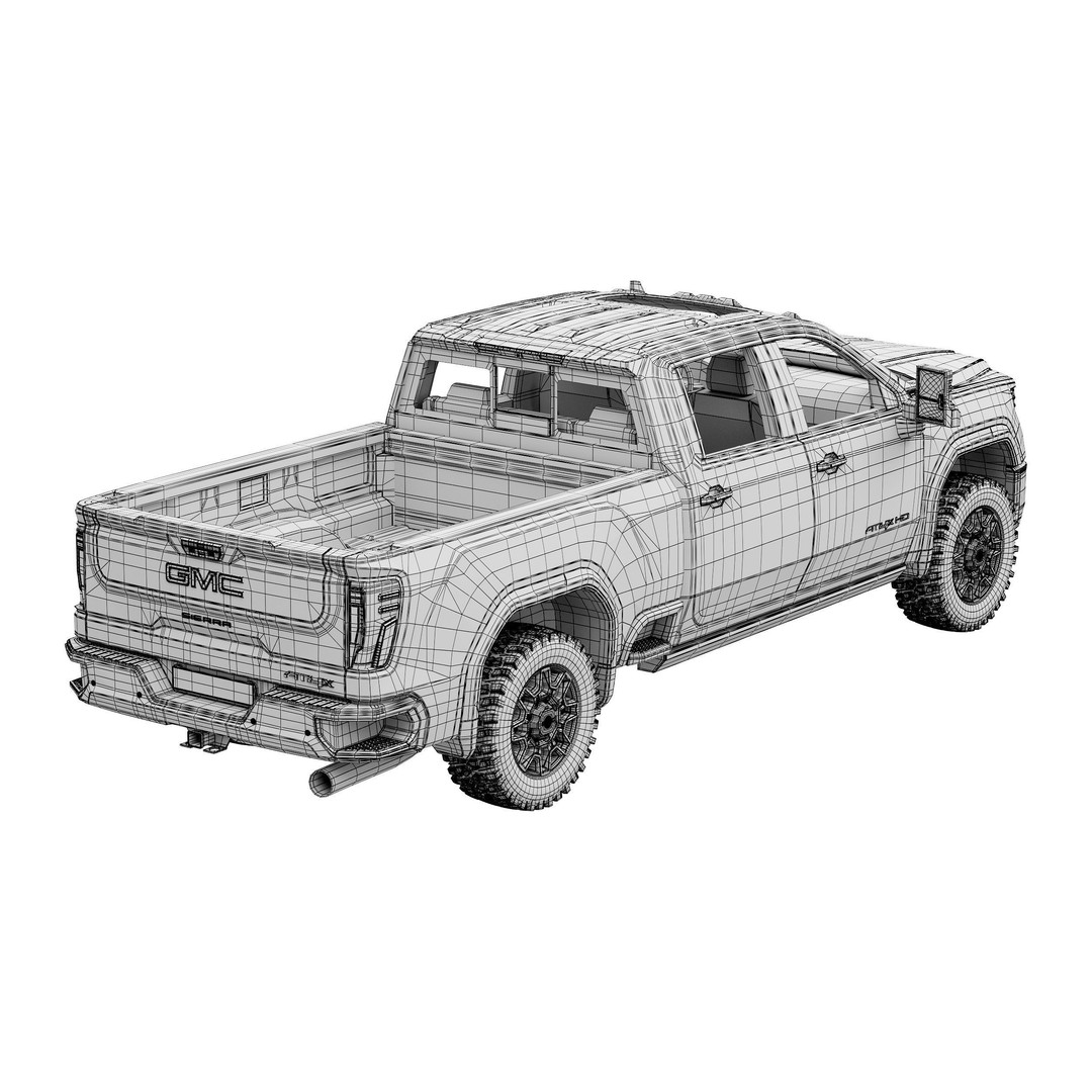 GMC Sierra HD AT4X 2025 3D Model – High Poly Offroad SUV, FBX